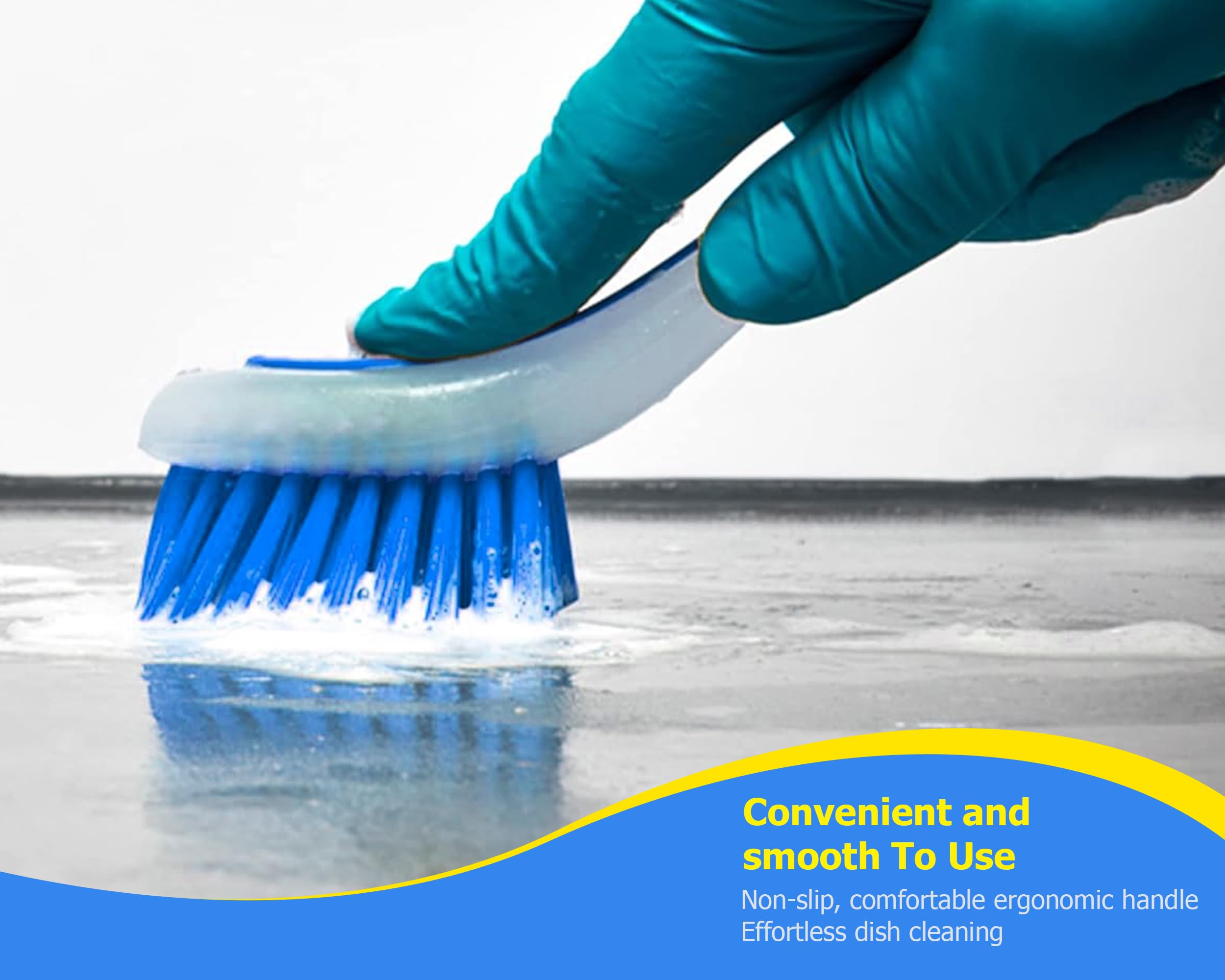 Zuvo - Plastic Long Handled Scrubbing Suction Cup Brush for Dish Wash 3