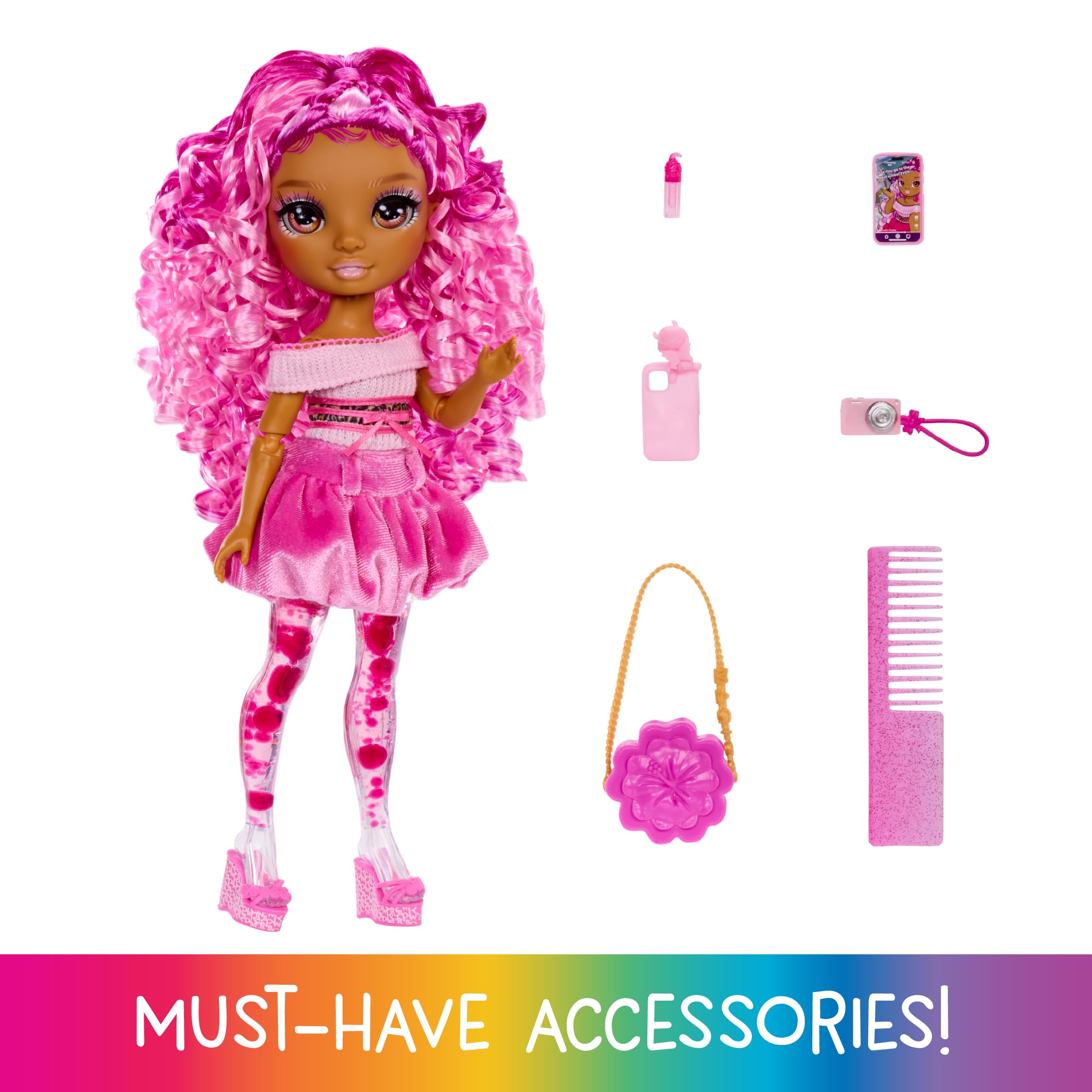 Rainbow High Leilani Sparkle & Shine Fashion Doll with Magic Bubbles in Legs