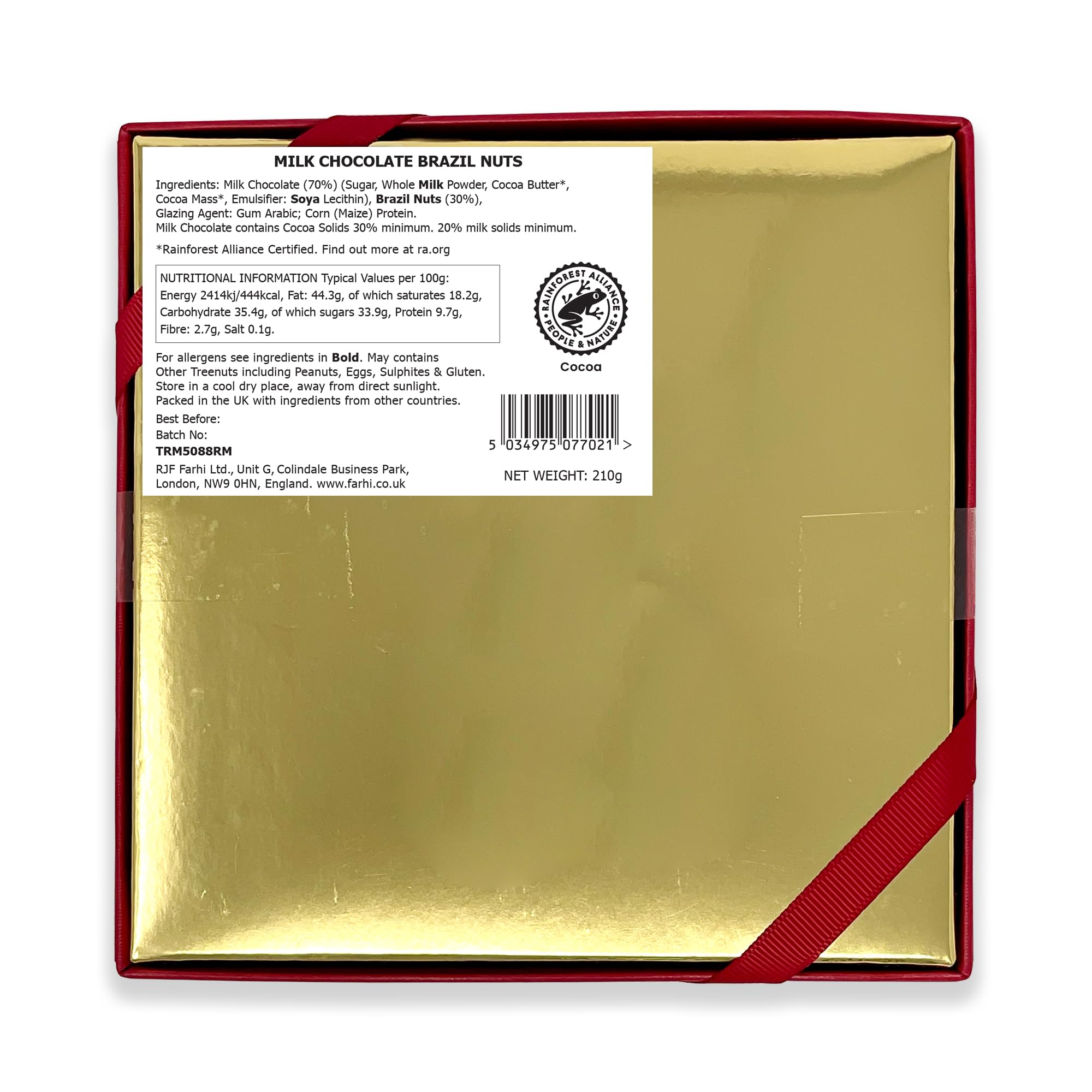 Rita Farhi Milk Chocolate Covered Brazil Nuts in Gift Box 210g 9