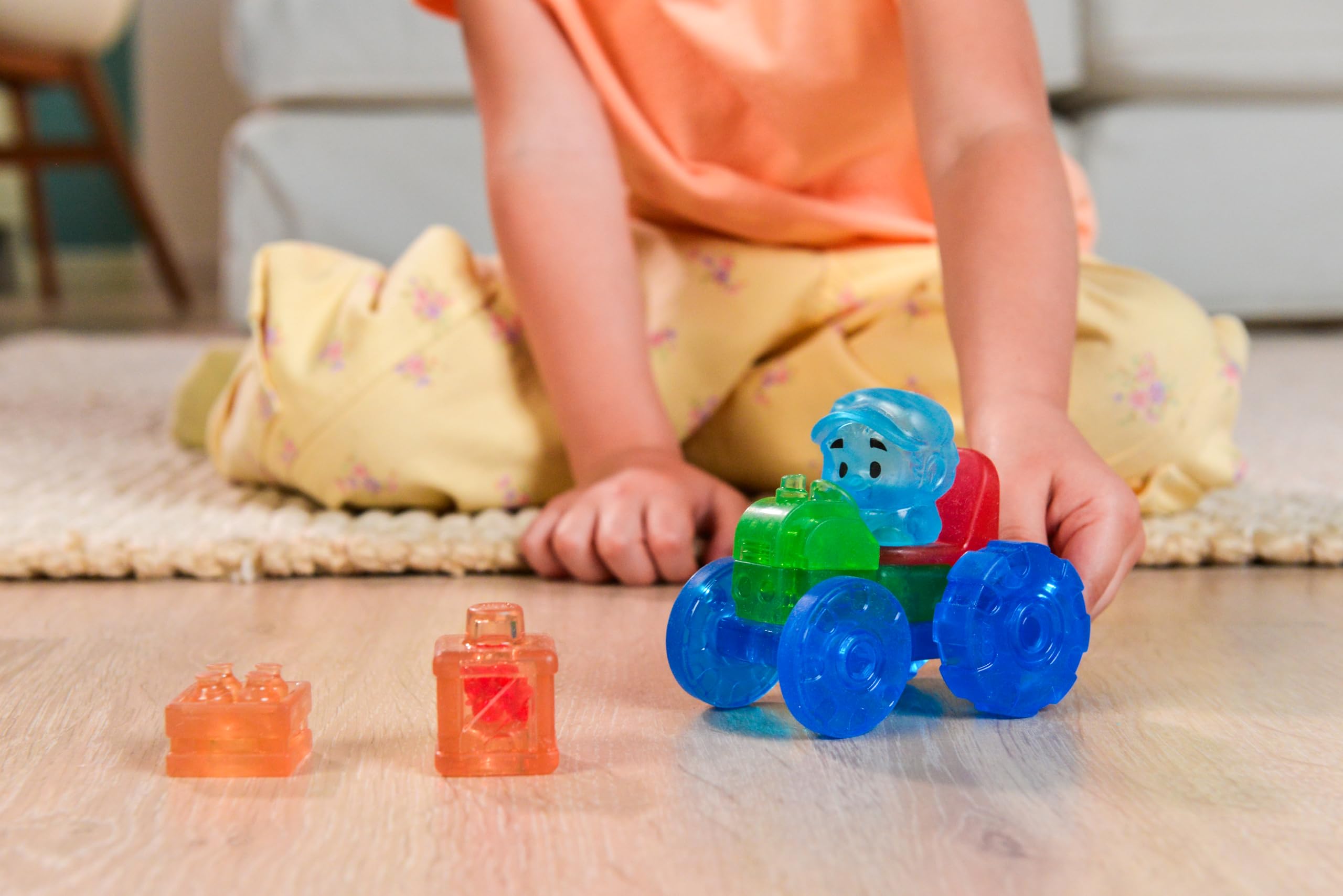 Jelly Blox Tractor Vehicle Set - Squishy Building Fun for Toddlers 2+ 3