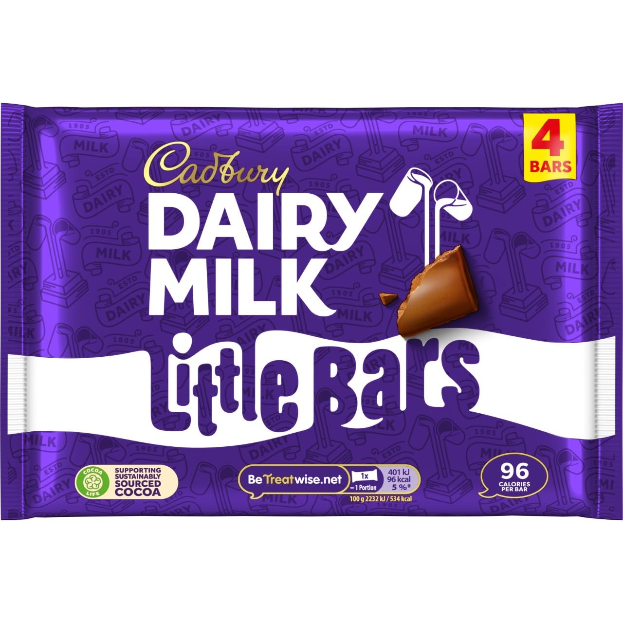 Cadbury Dairy Milk Chocolate Little Bars, 18g (Pack of 4) 4