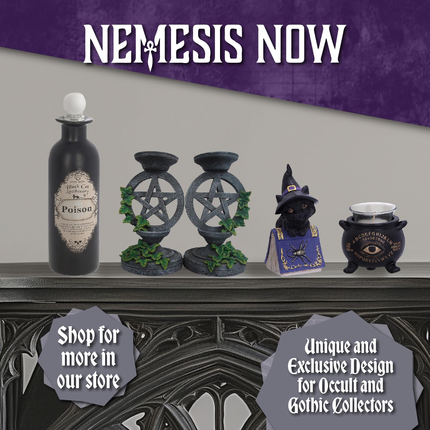 Nemesis Now Cult Cuties Malpuss Gothic Incense Holder in Black Resin 11