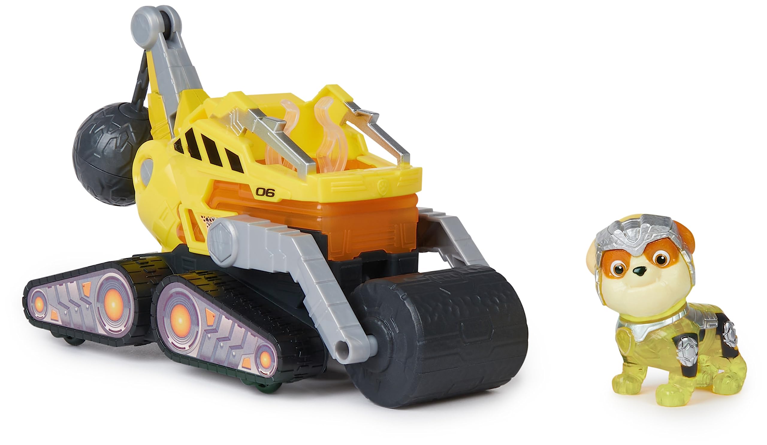 Paw Patrol: The Mighty Movie Rubble's Construction Truck with Light-Up Action Figure, Lights & Sounds - Kids' Toy for Ages 3+