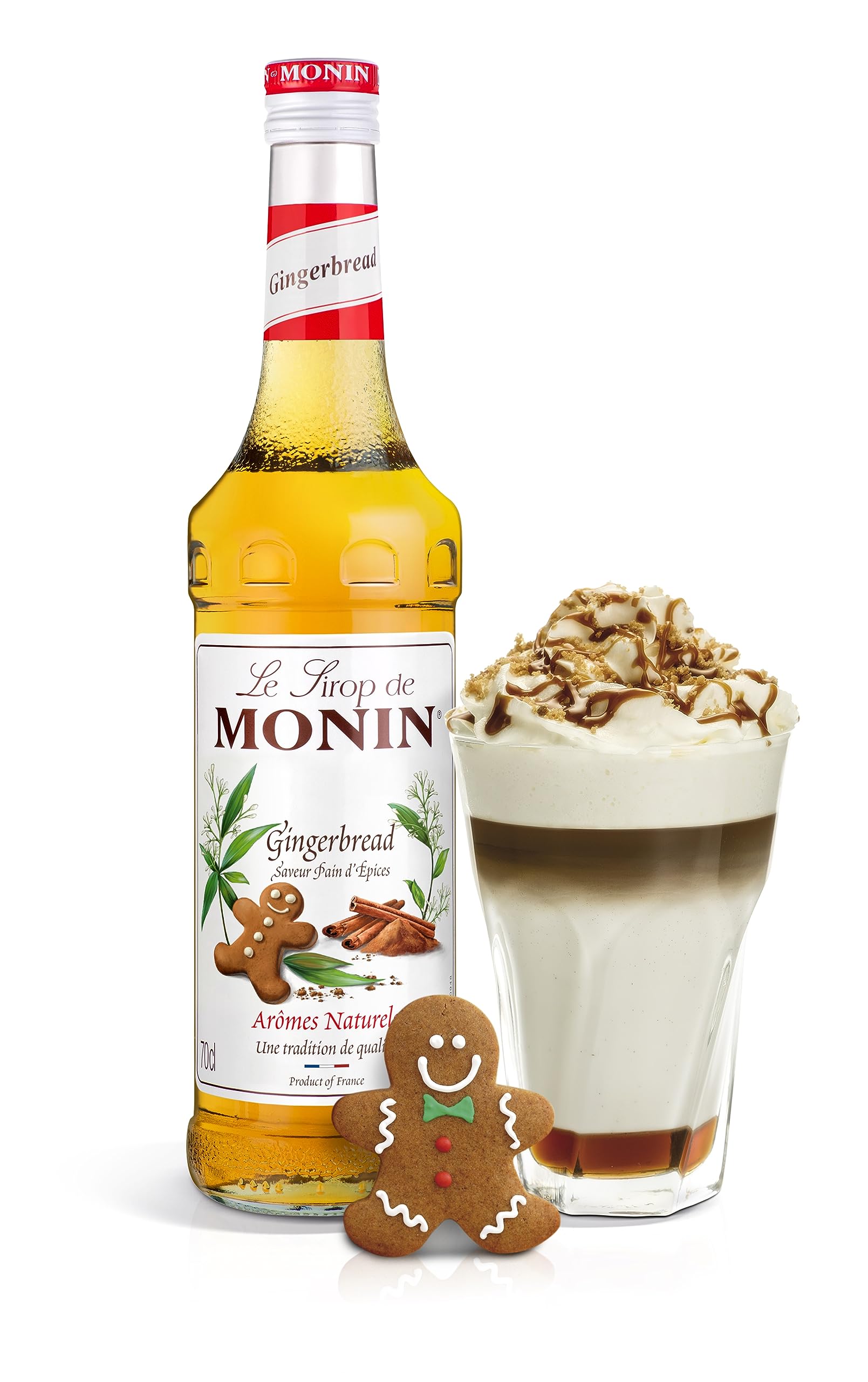 MONIN Gingerbread Syrup 700ml - Vegan, Allergen-Free, Natural Flavours for Coffee & Cocktails