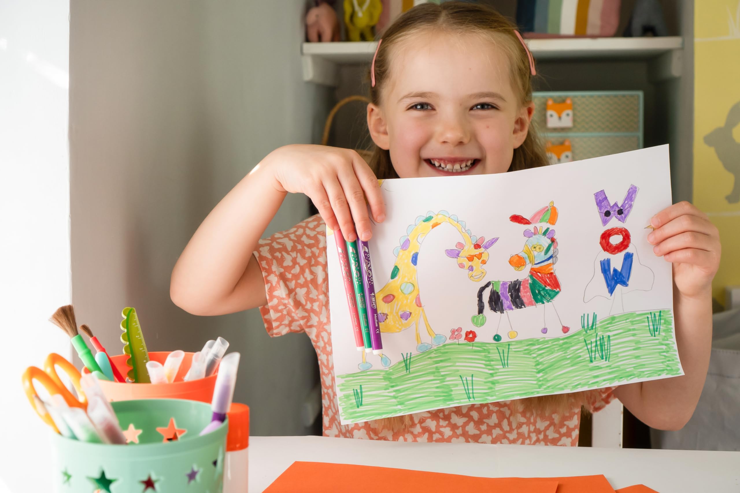 BIC Kids Kid Couleur Felt Tip Pens - Assorted Colors Medium Point Washable Markers for Kids, Pack of 12 30