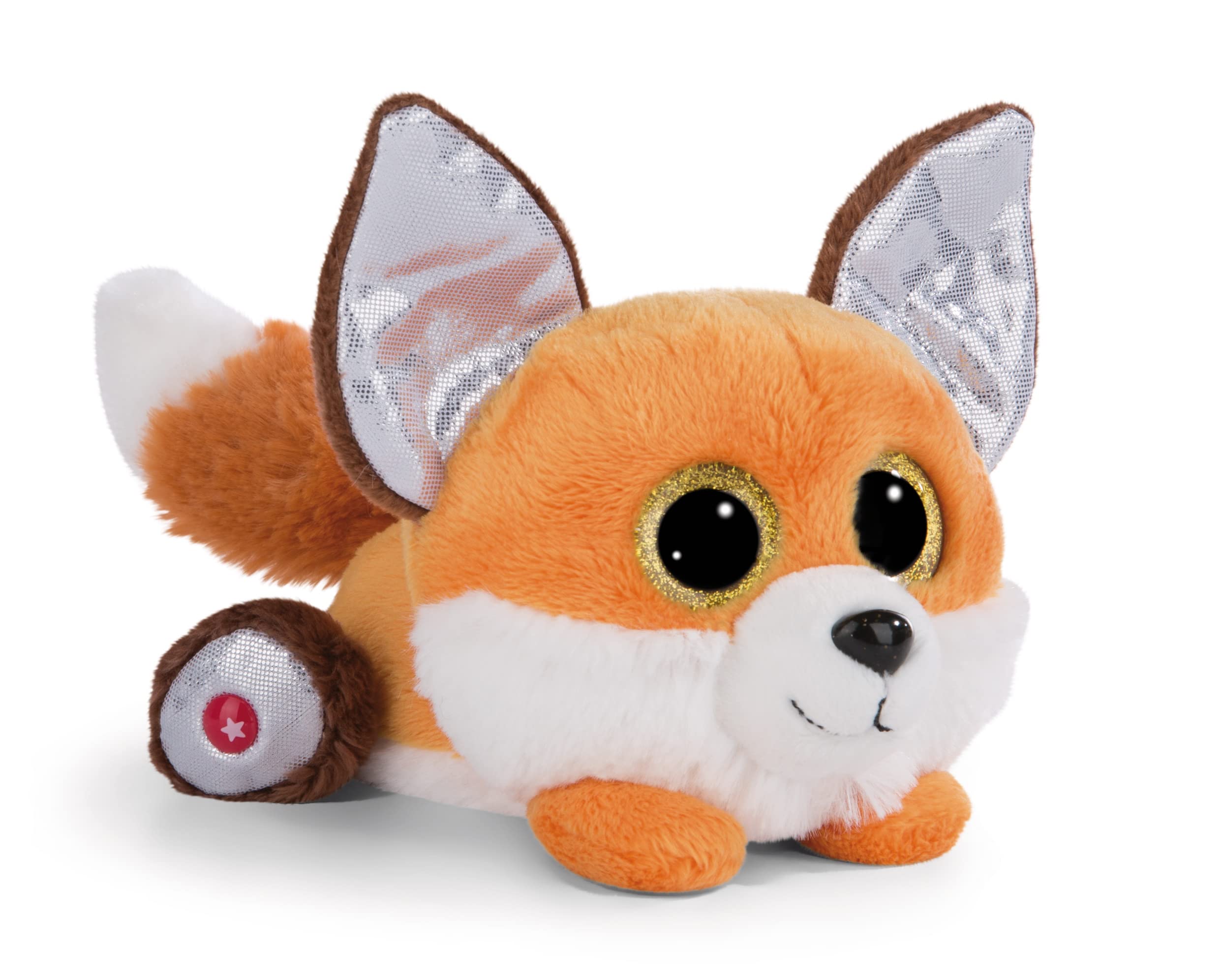 NICI GLUBSCHIS Fox Runizzi 15cm Plush Toy - Cuddly Lying Fox Orange with Shiny Ears