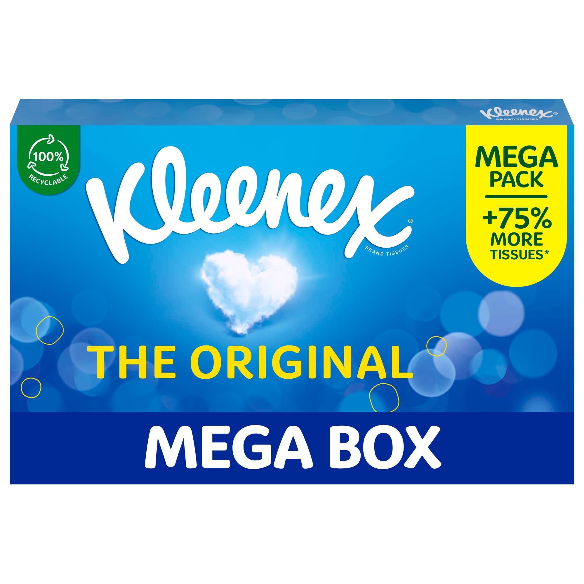 Kleenex Original Tissues - 3 Ply Soft & Strong Unscented Facial Tissues | 112 Sheets
