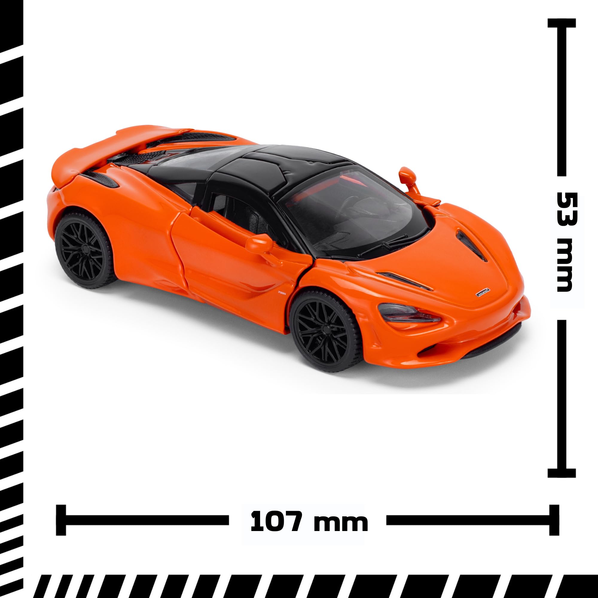 McLaren 750S Coupe 1:43 Scale Die-Cast Model Car - Papaya Orange 5