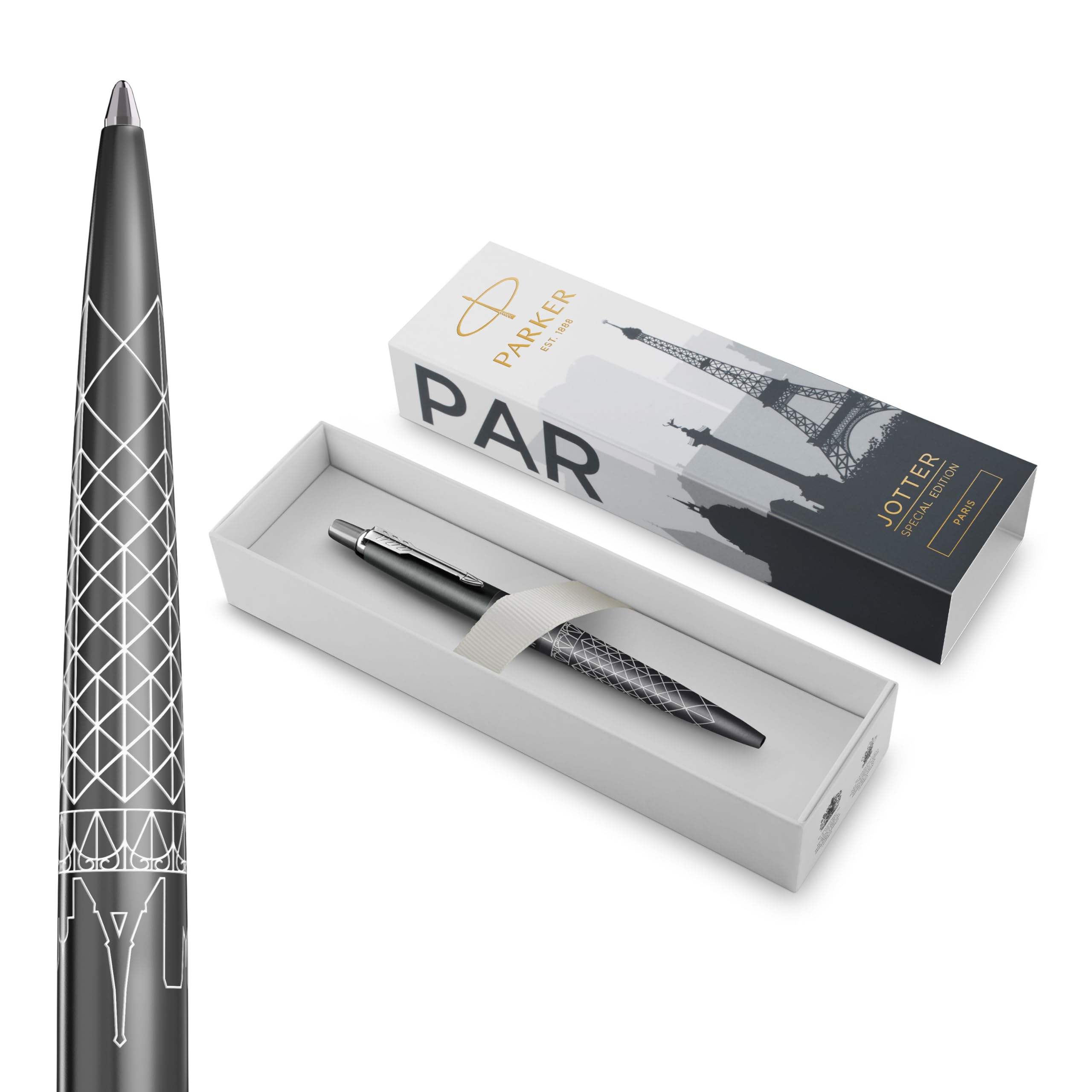 PARKER Jotter Special Edition Paris Grey Ballpoint Pen | Blue Ink | Medium Point