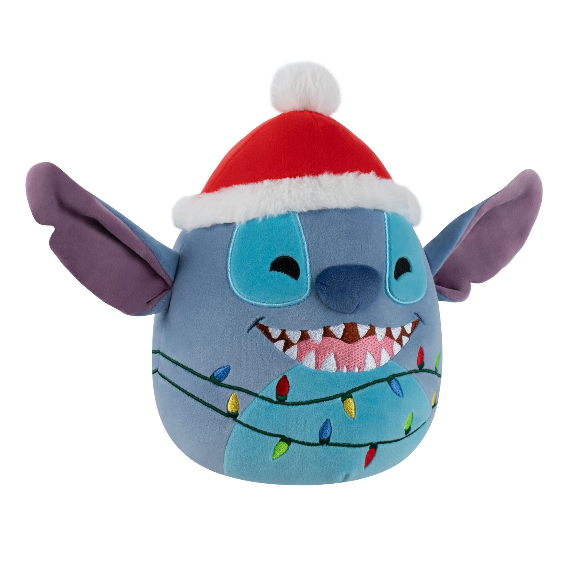Squishmallows 8-Inch Holiday Stitch with Santa Hat - Disney Plush Toy 8