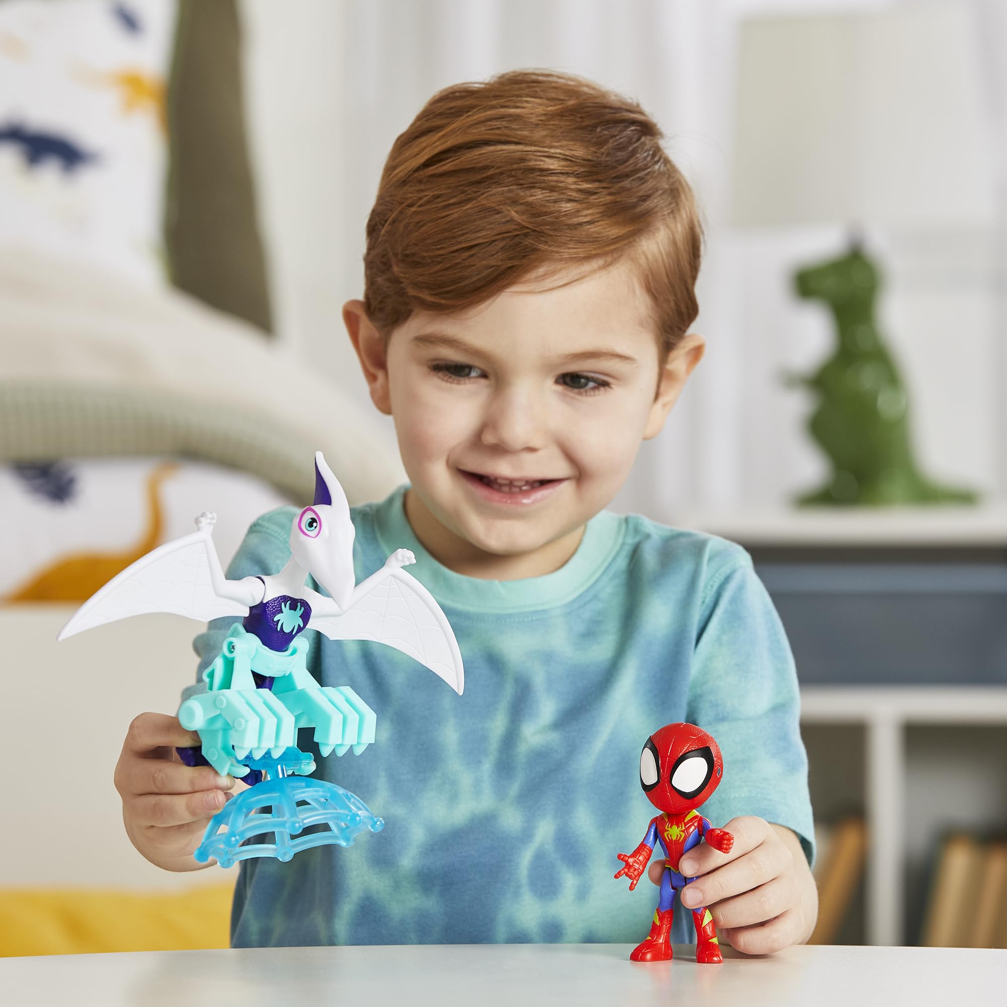 Spidey and His Amazing Friends Ghostasaurus & Spidey Action Figures 2-Pack - Hero Reveal & Dino-Webs Play for Ages 3+ 5
