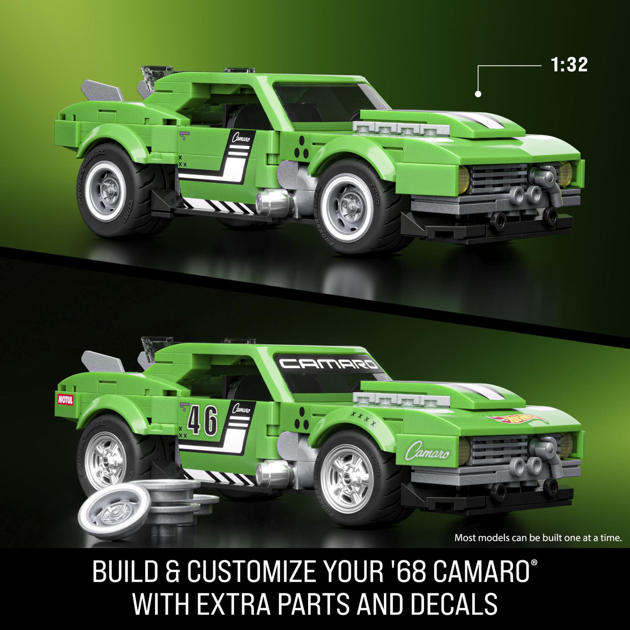 Mattel Brick Shop Hot Wheels Speed Series Building Set - Custom ’68 Camaro (290 Pieces, Ages 10+) 5