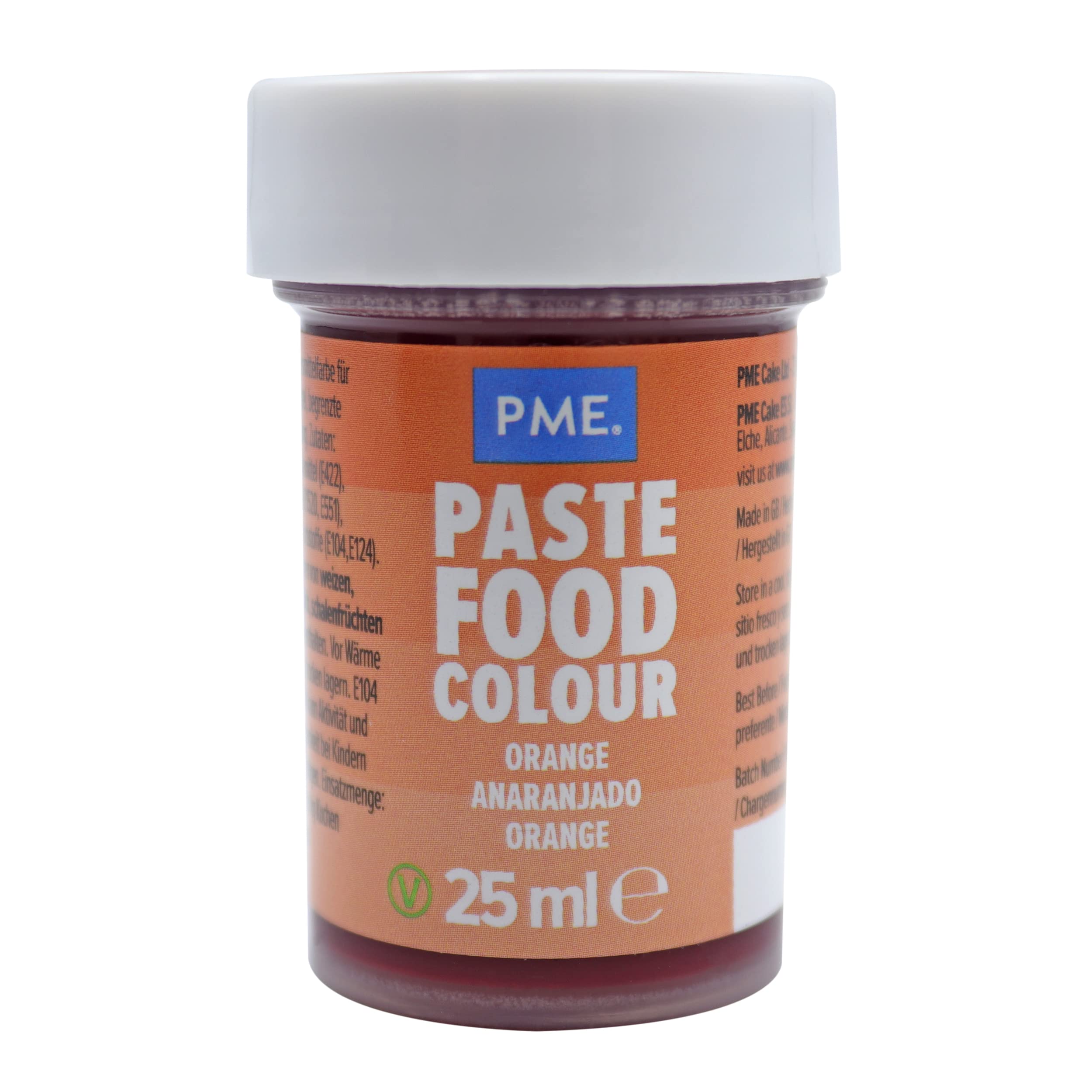 PME Paste Food Colour Orange 25g - Concentrated Gel Paste for Baking
