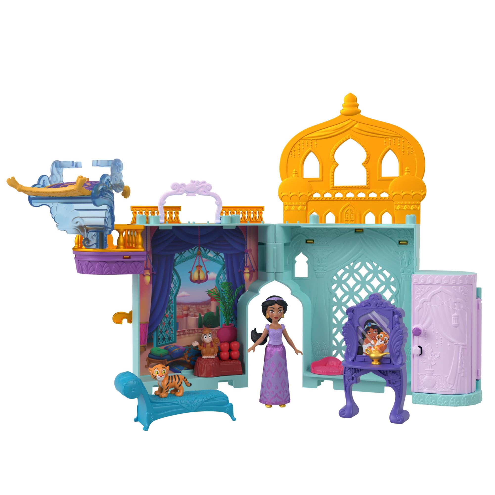Mattel Disney Princess Storytime Stackers - Jasmine's Palace Playset with Doll & Friends, Inspired by Aladdin 3