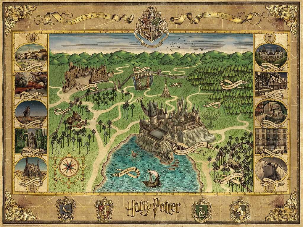 Ravensburger Harry Potter Hogwarts Map 1500 Piece Jigsaw Puzzle for Adults & Kids 12+ 7