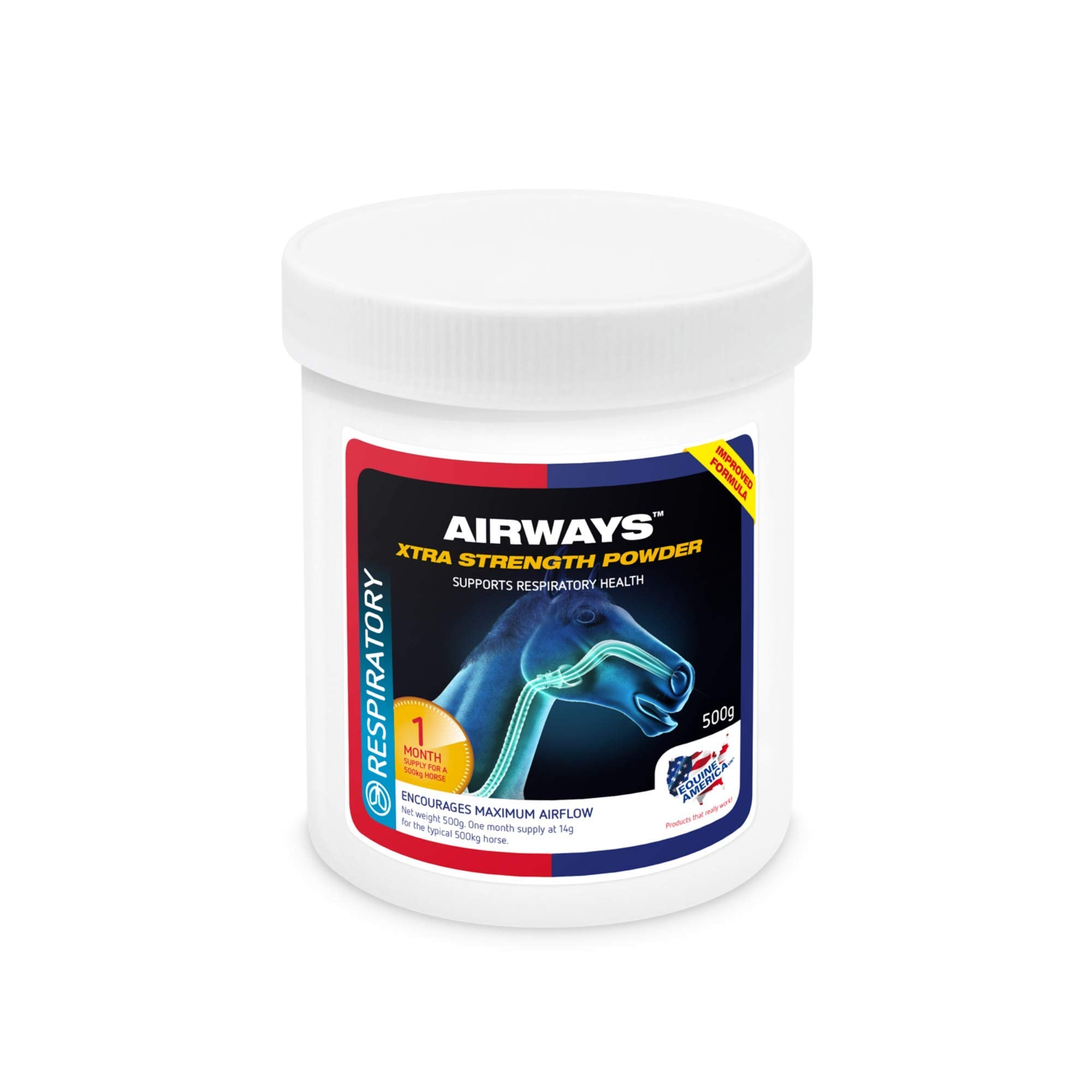 Equine America Airways Xtra Strength Premium Supplement for Horses & Ponies | 500 g