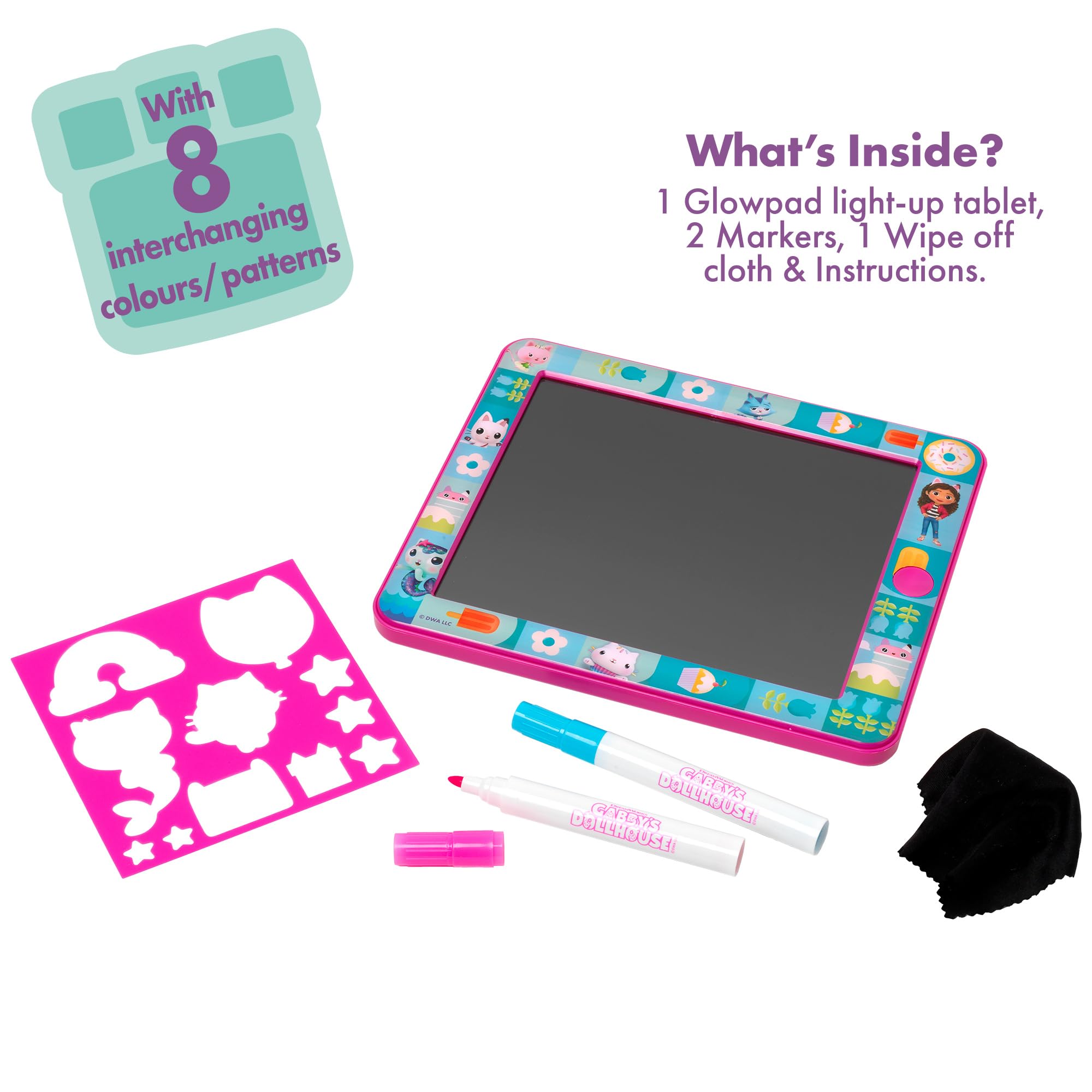 John Adams Gabby's Dollhouse GLOWPAD - Light-Up Drawing Board for Kids 3+ 3