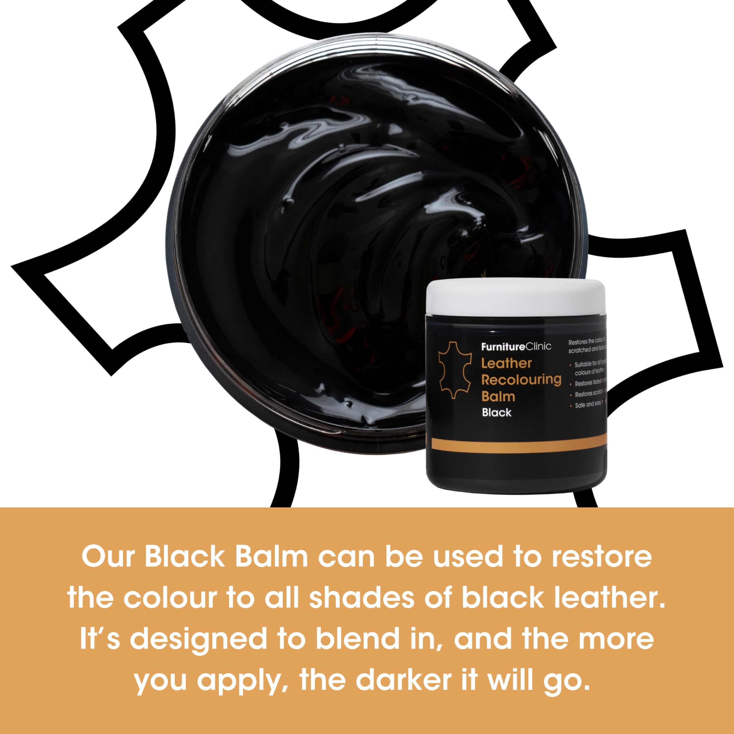 Furniture Clinic Leather Recolouring Balm - Black - Restore Faded & Scratched Leather Sofas, Car Seats, Shoes, Bags 4