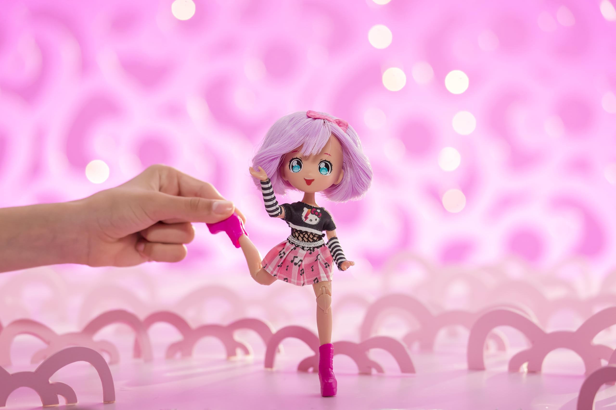 Hello Kitty Manga Doll - Purple Teddy Rock Fashion Doll with Plush Bear 3