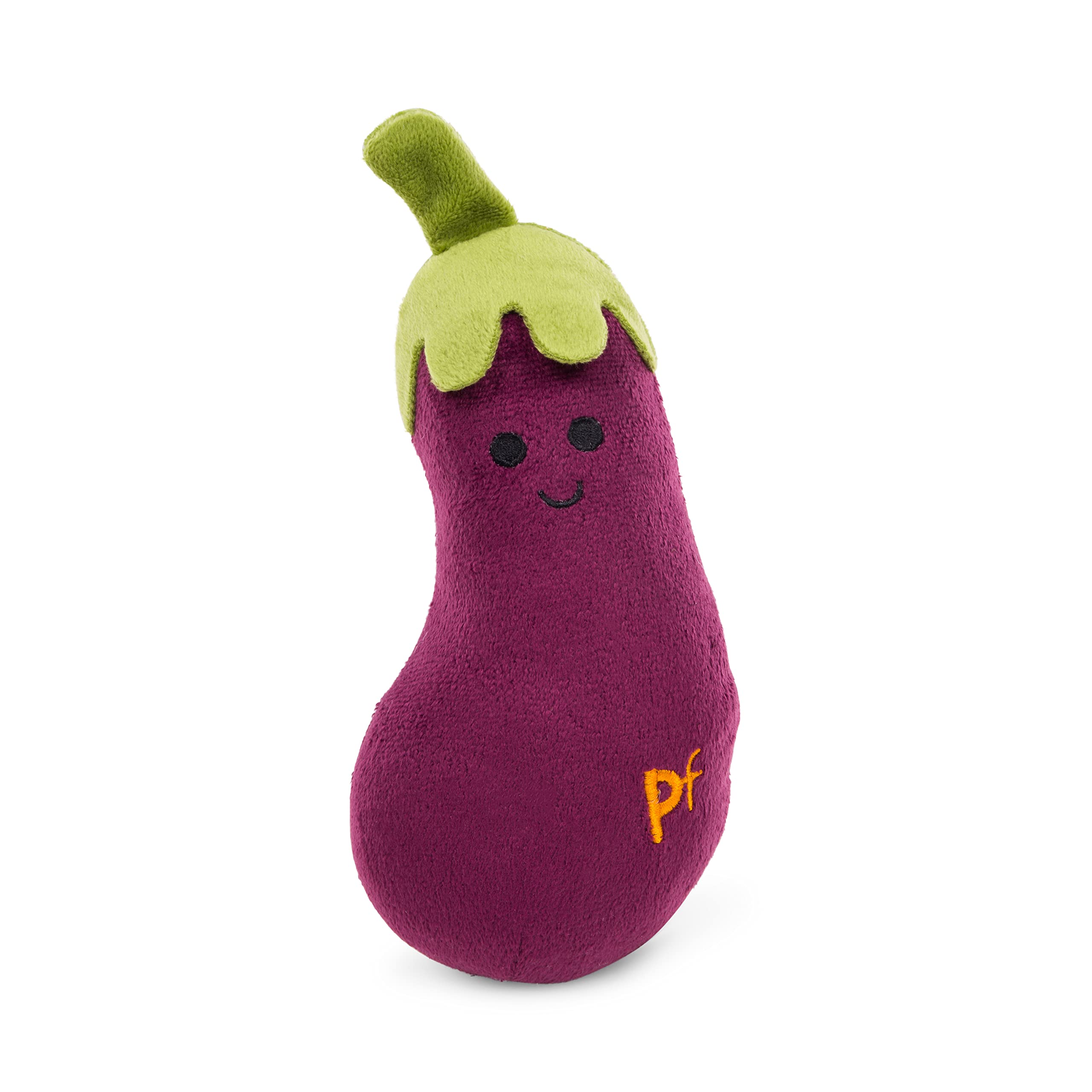 Petface Foodie Faces Aubergine Plush Dog Toy - Built-in Squeaker | Lightweight | Pack of 1