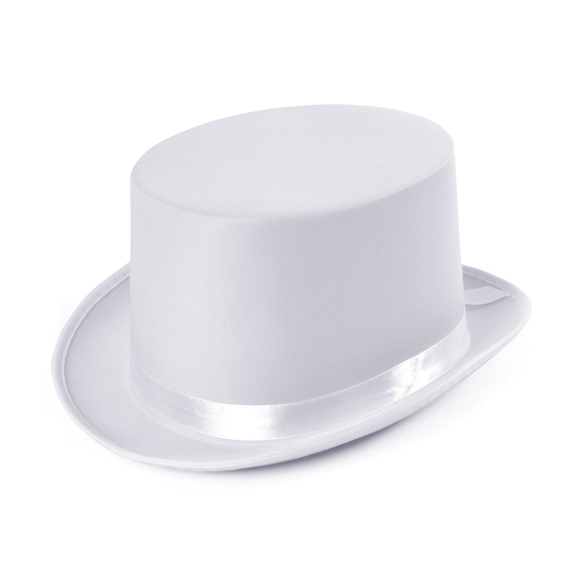 Bristol Novelty BH477 White Satin Look Top Hat, Unisex Adult
