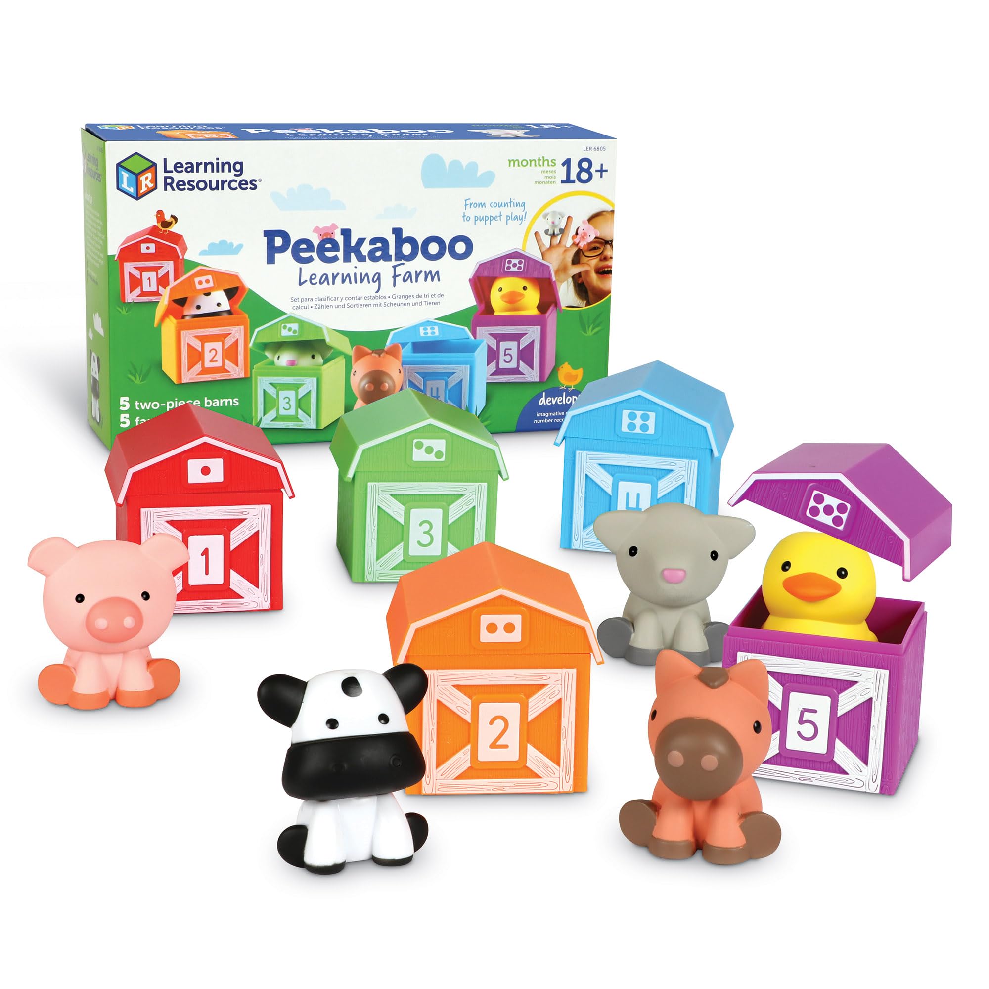 Learning Resources Peekaboo Learning Farm - Educational Playset for Toddlers 18 Months+