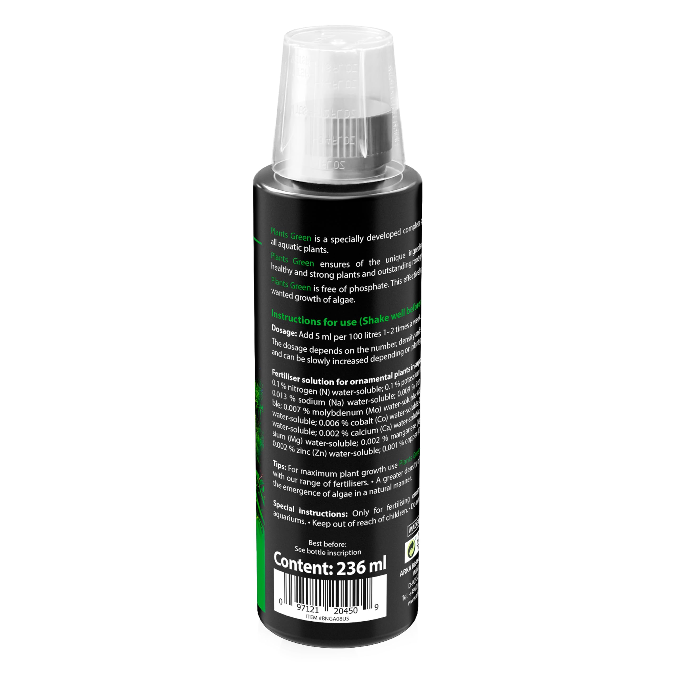 ARKA Plants Green Aquarium Plant Fertiliser - 236 ml | Micronutrient Rich | Promotes Lush Growth