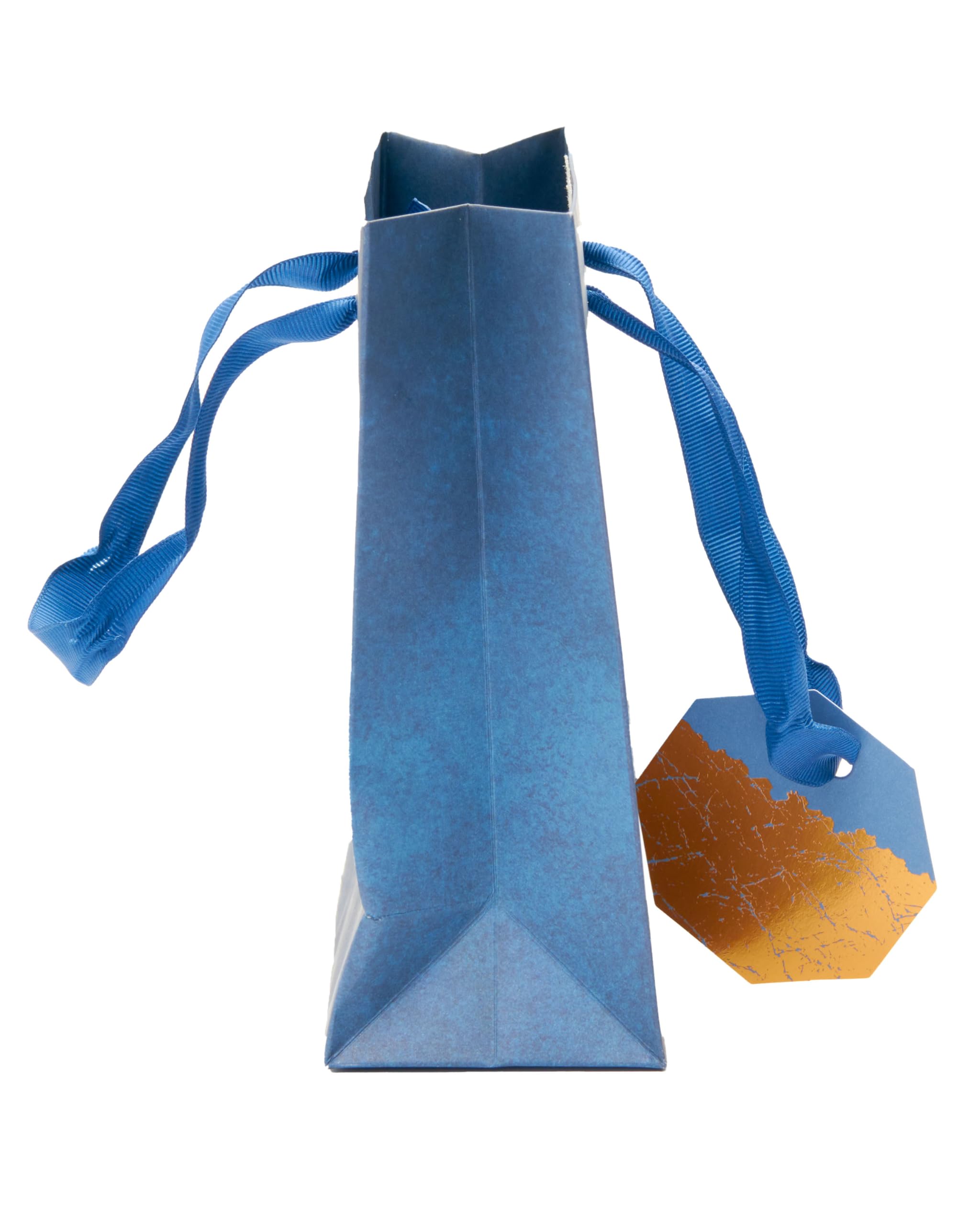 UK Greetings Small Gift Bag - Navy with Graphite Design & Foil Tag | 16.5 x 12 cm 4