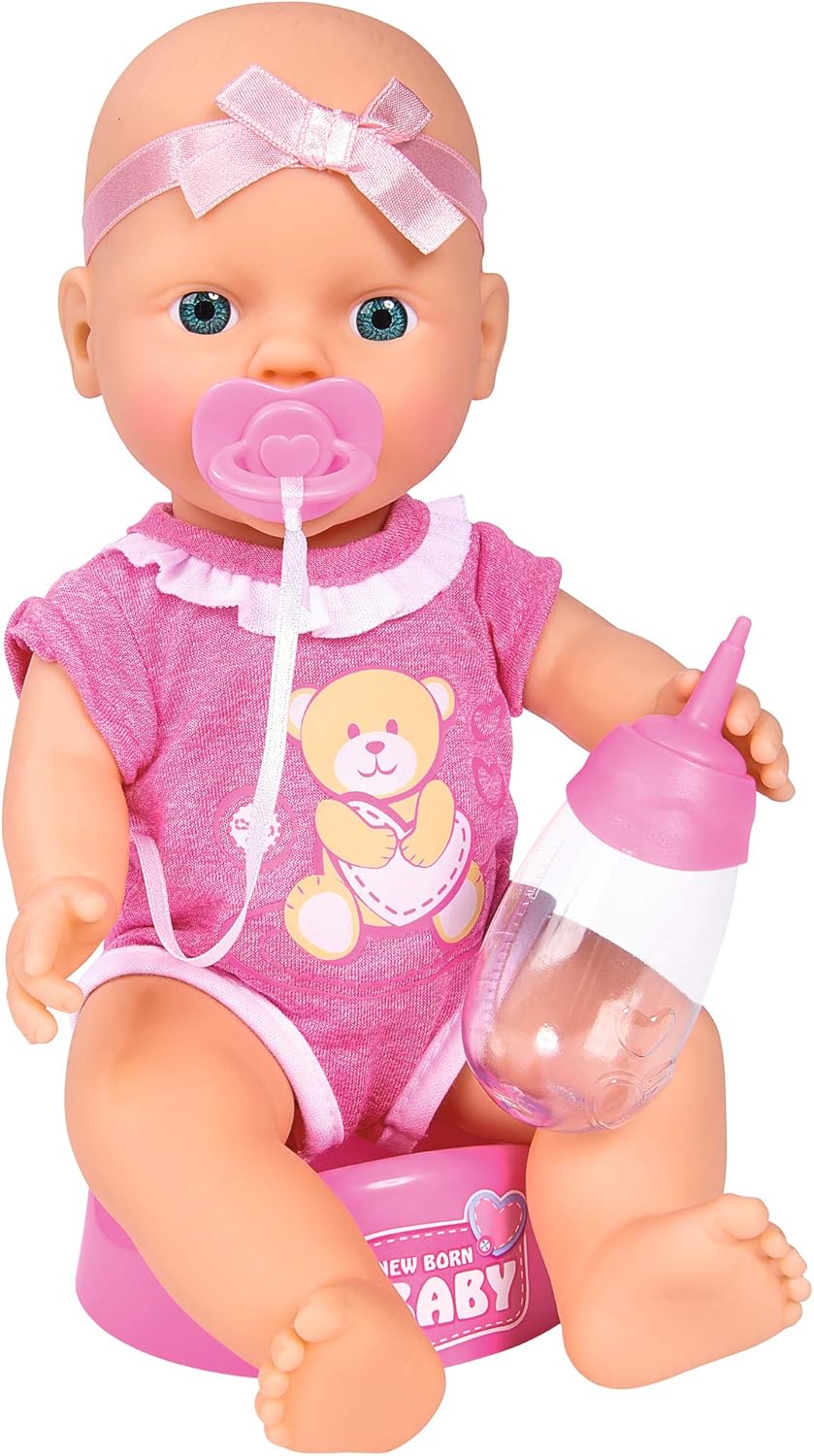 Simba New Born Baby Cute Doll - 30cm Vinyl Doll with Drinking & Wet Function 1