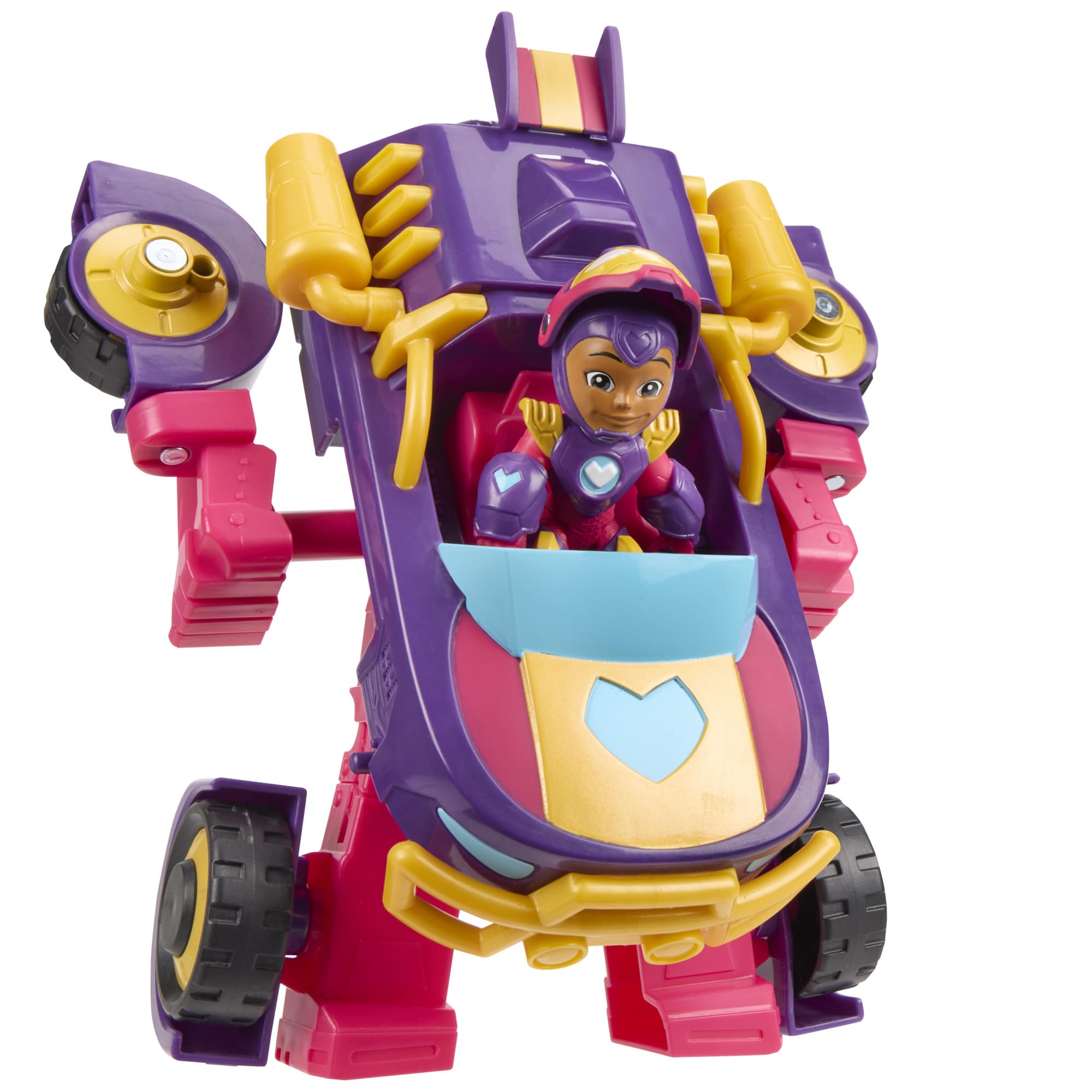 Marvel Ironheart 2-in-1 Mech Suit & Vehicle Toy - Converts from Car to Mech for Ages 3+