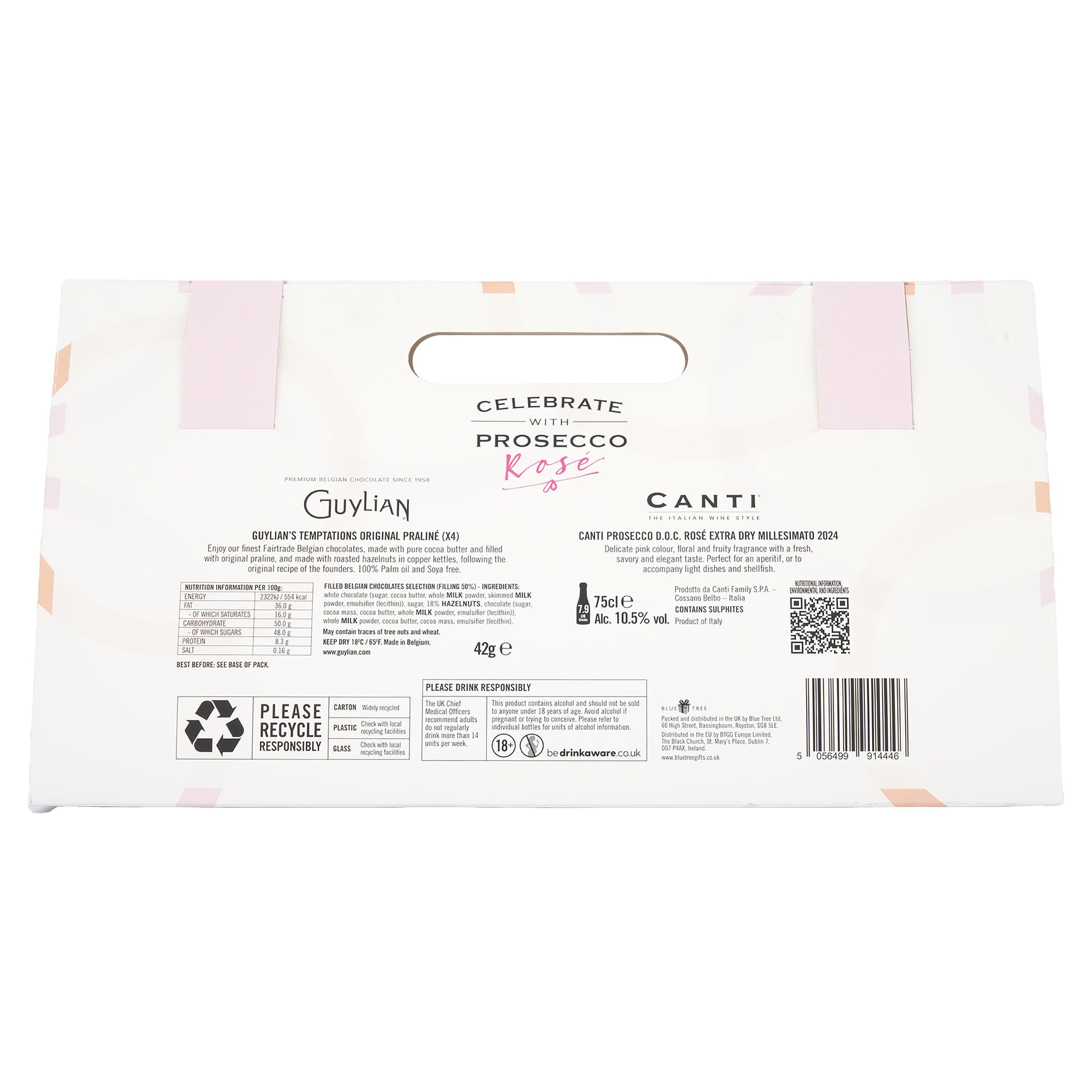 Canti Prosecco Rose 75cl & 4x Guylian Praline Temptations Belgian Chocolates 3