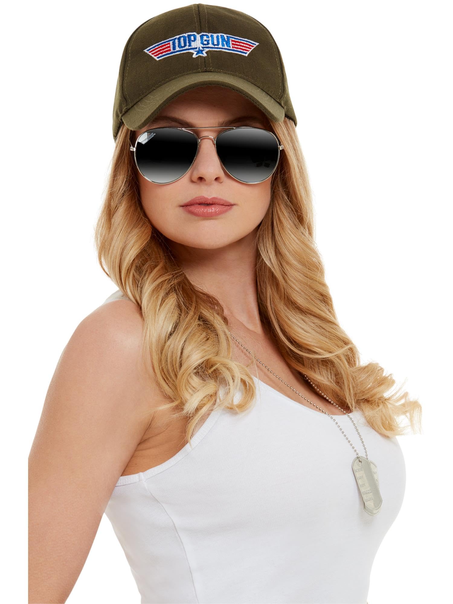Smiffys Top Gun Instant Kit - Unisex Adult, Khaki, One Size 1