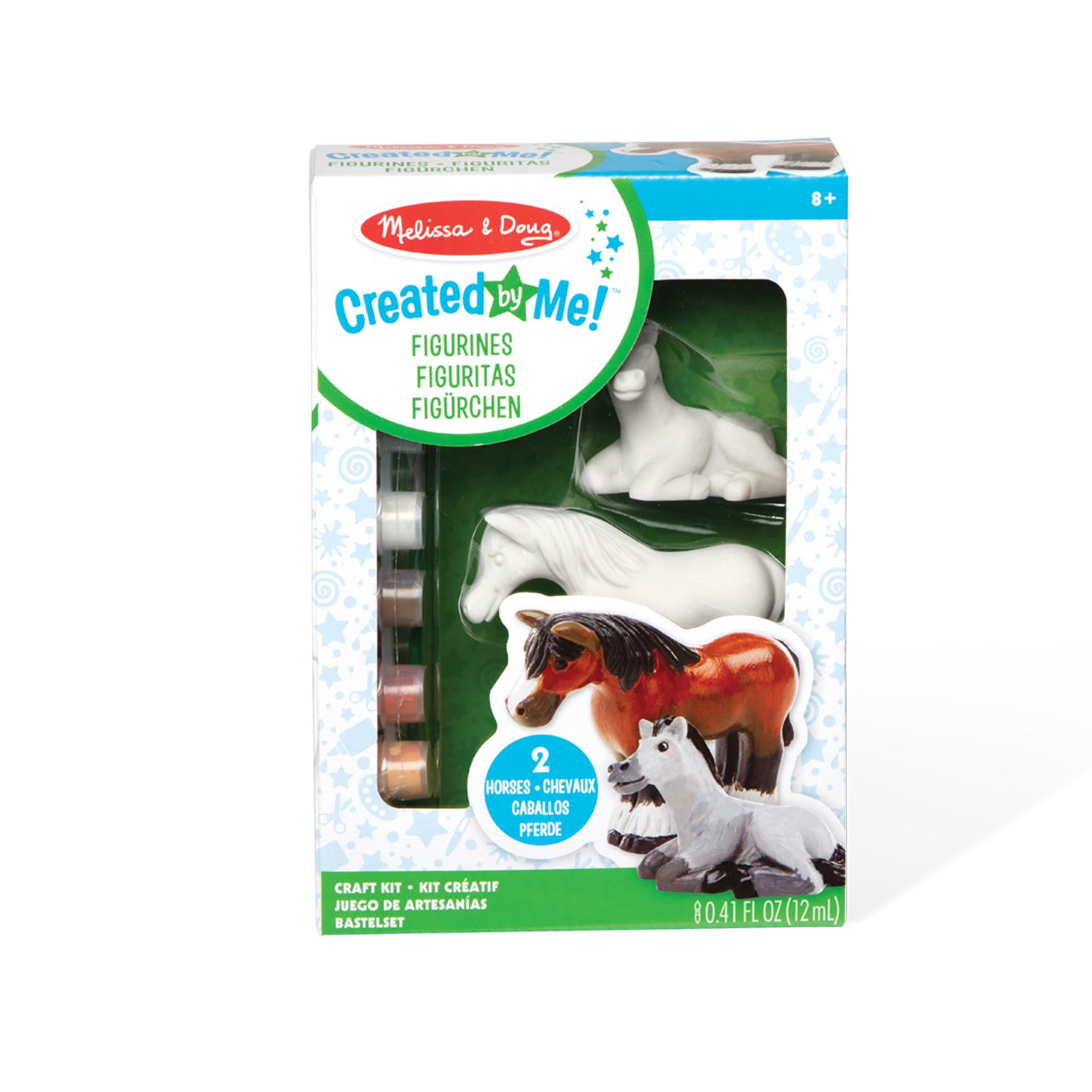 Melissa & Doug Created by Me! Horse Figurines Craft Kit | Ages 8+ | Includes 2 Figurines & 6 Paints