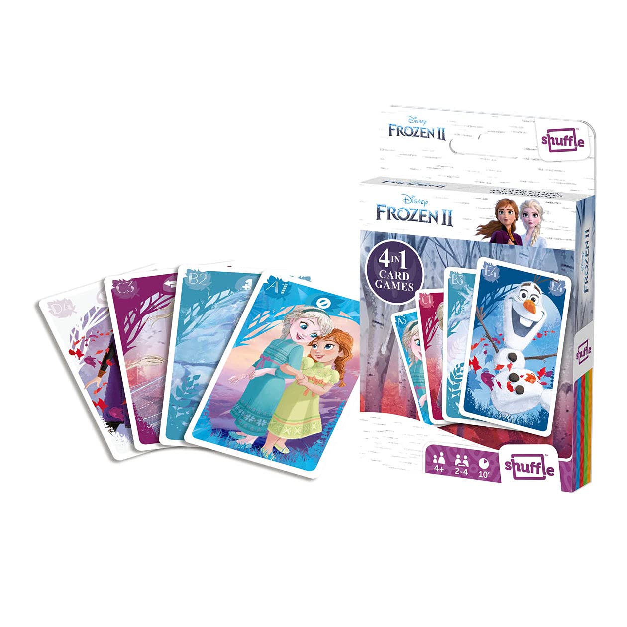 Shuffle Disney Frozen 2 4 in 1 Card Game | Ages 4+ | 2-4 Players | 10 Min Play Time