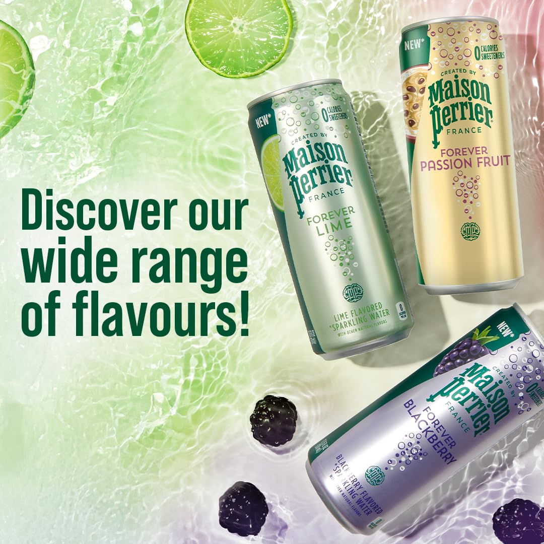 Maison Perrier Forever Passion Fruit Sparkling Water - 0 Calories, No Sweeteners | 4 x 330ml Cans 2