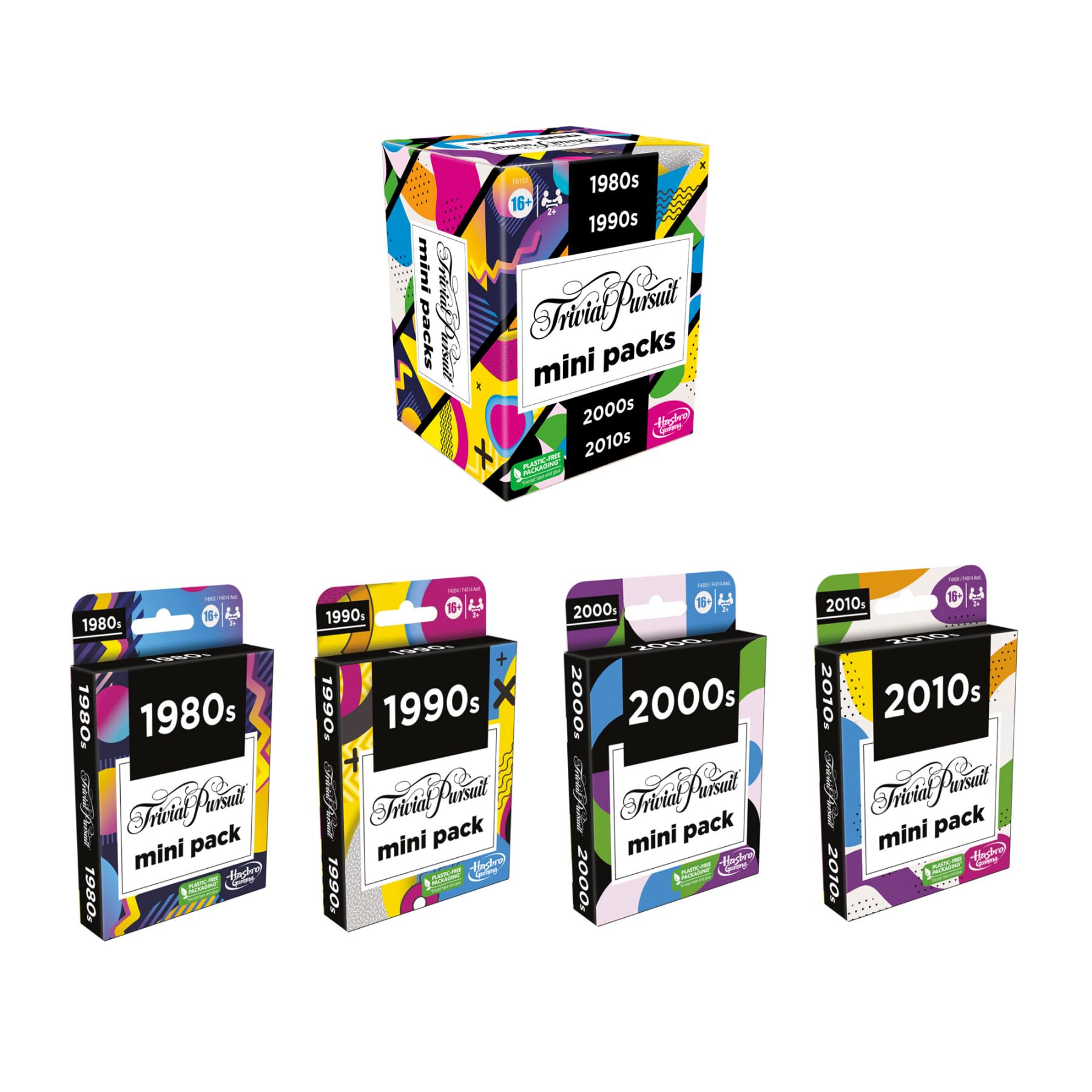 Hasbro Gaming Trivial Pursuit Mini Packs Multipack – 4 Decade-Based Trivia Card Games 5