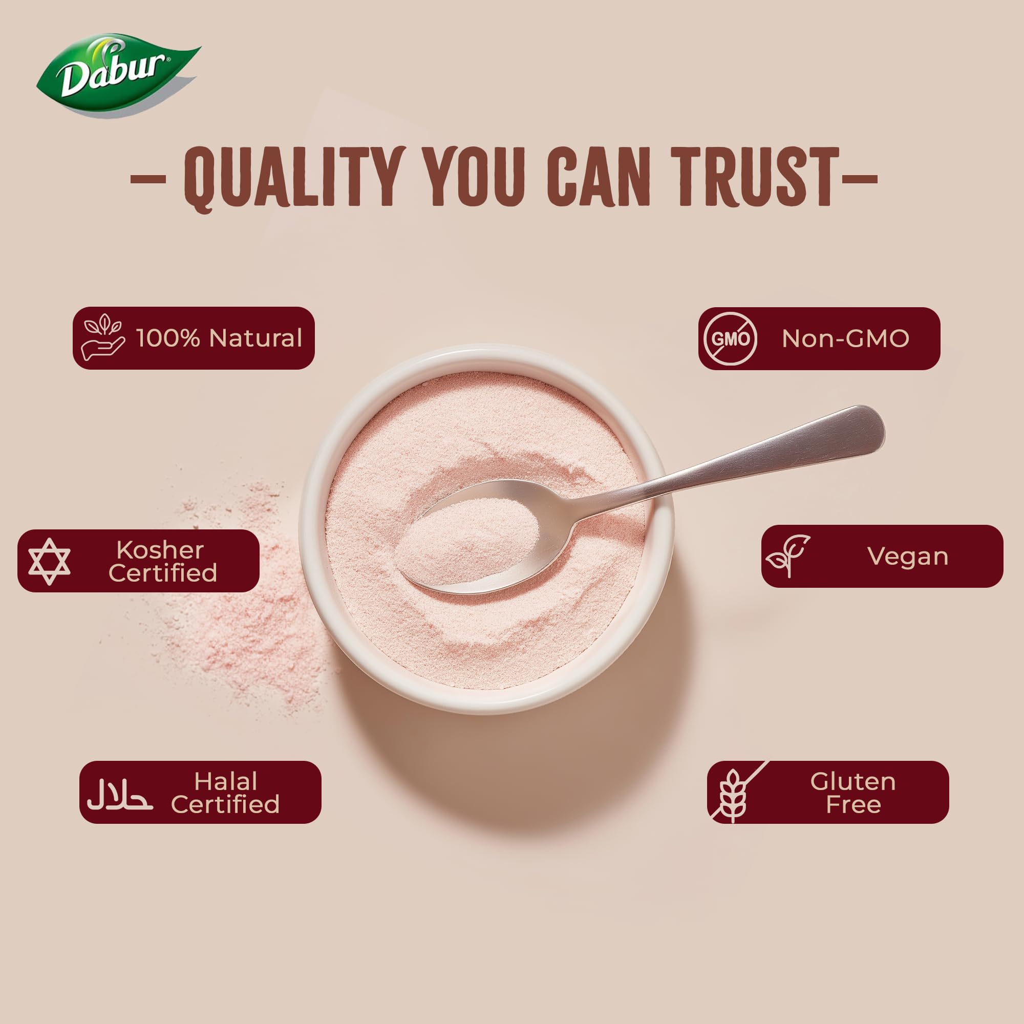 Dabur Himalayan Pure Pink Crystal Salt - 1kg | 100% Natural Fine Grain Salt with Minerals 7