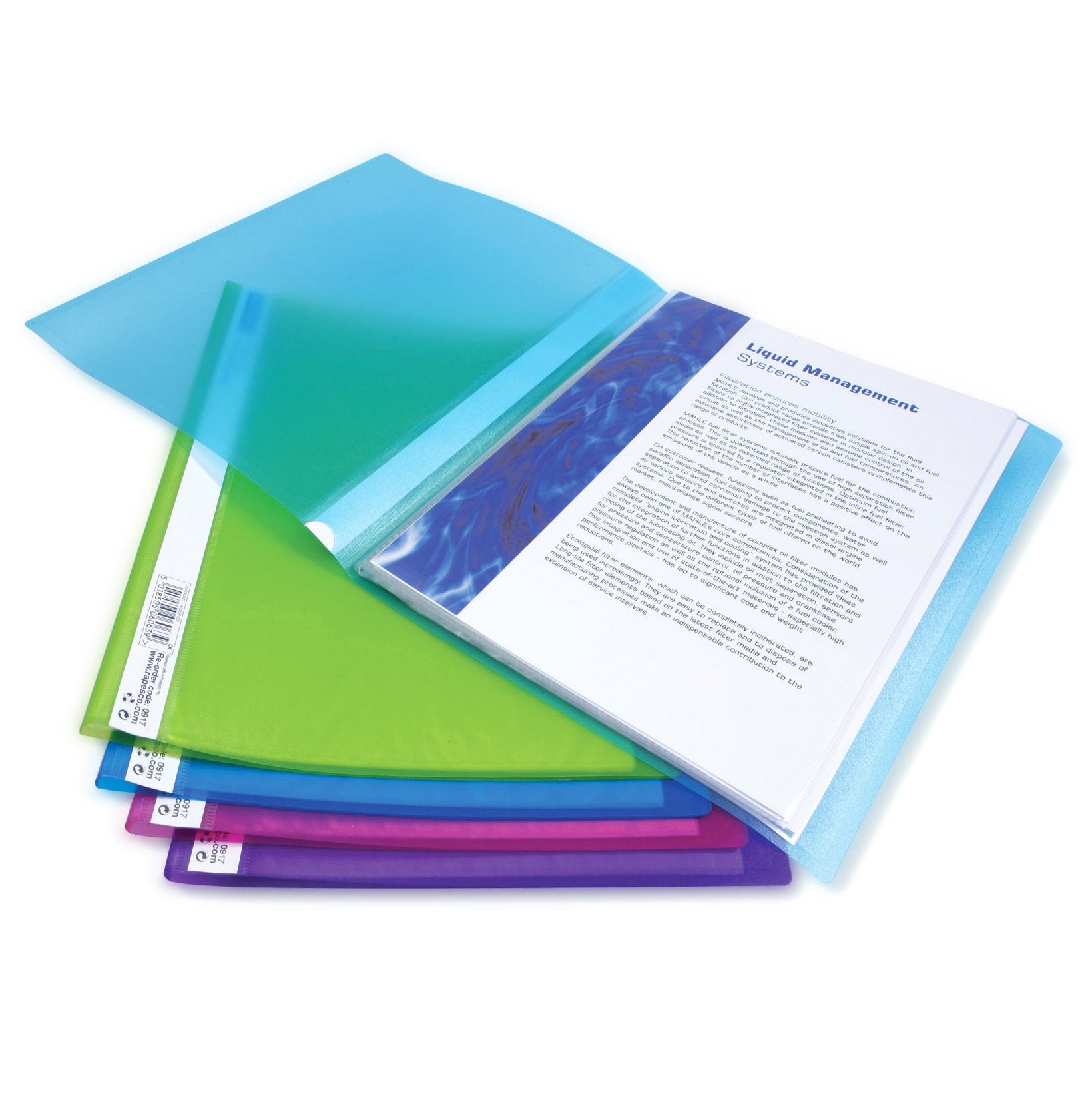 Rapesco 0915 Flexible Display Book - 10 Pockets, A4, Assorted Colours, Pack of 10