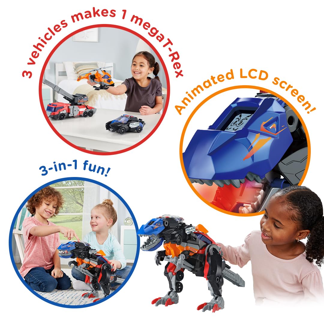 VTech Switch & Go Dinos Rescue Raiders 3-in-1 - Interactive Dinosaur Vehicle Playset for Kids 3-8 Years 4