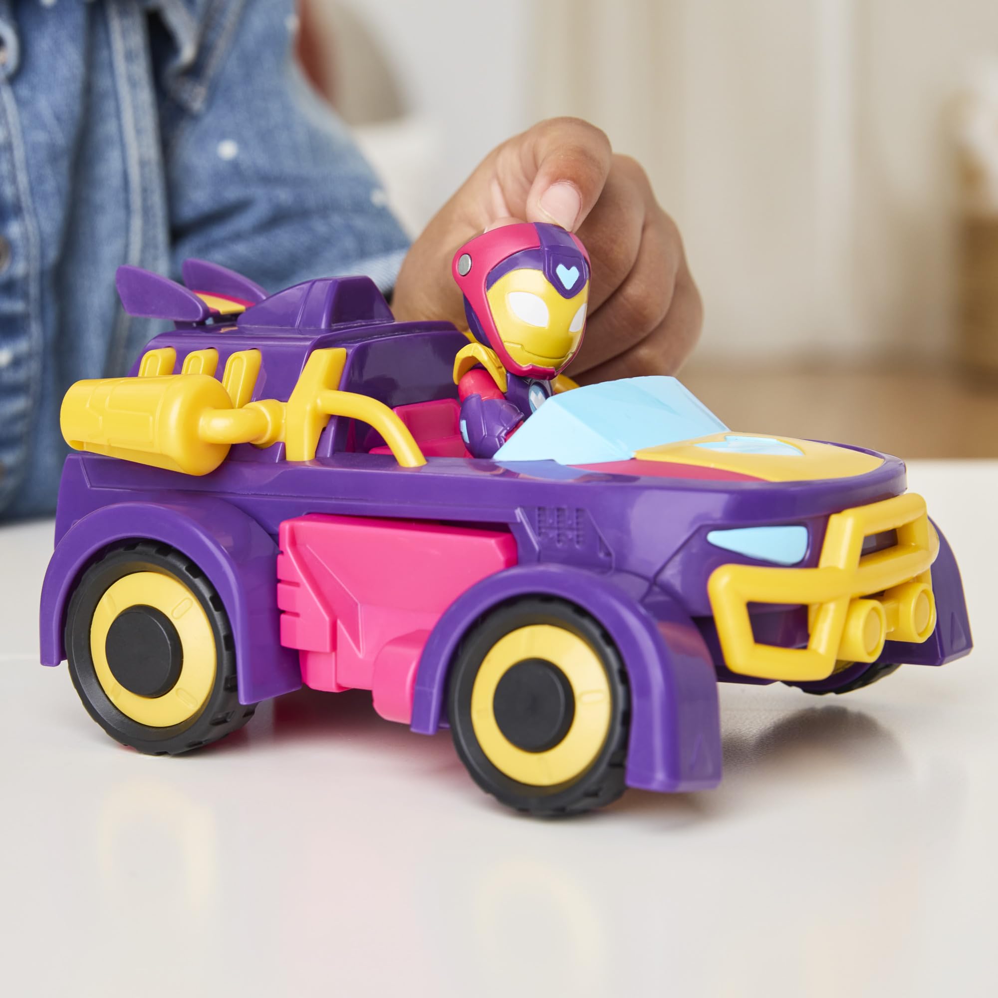 Marvel Ironheart 2-in-1 Mech Suit & Vehicle Toy - Converts from Car to Mech for Ages 3+