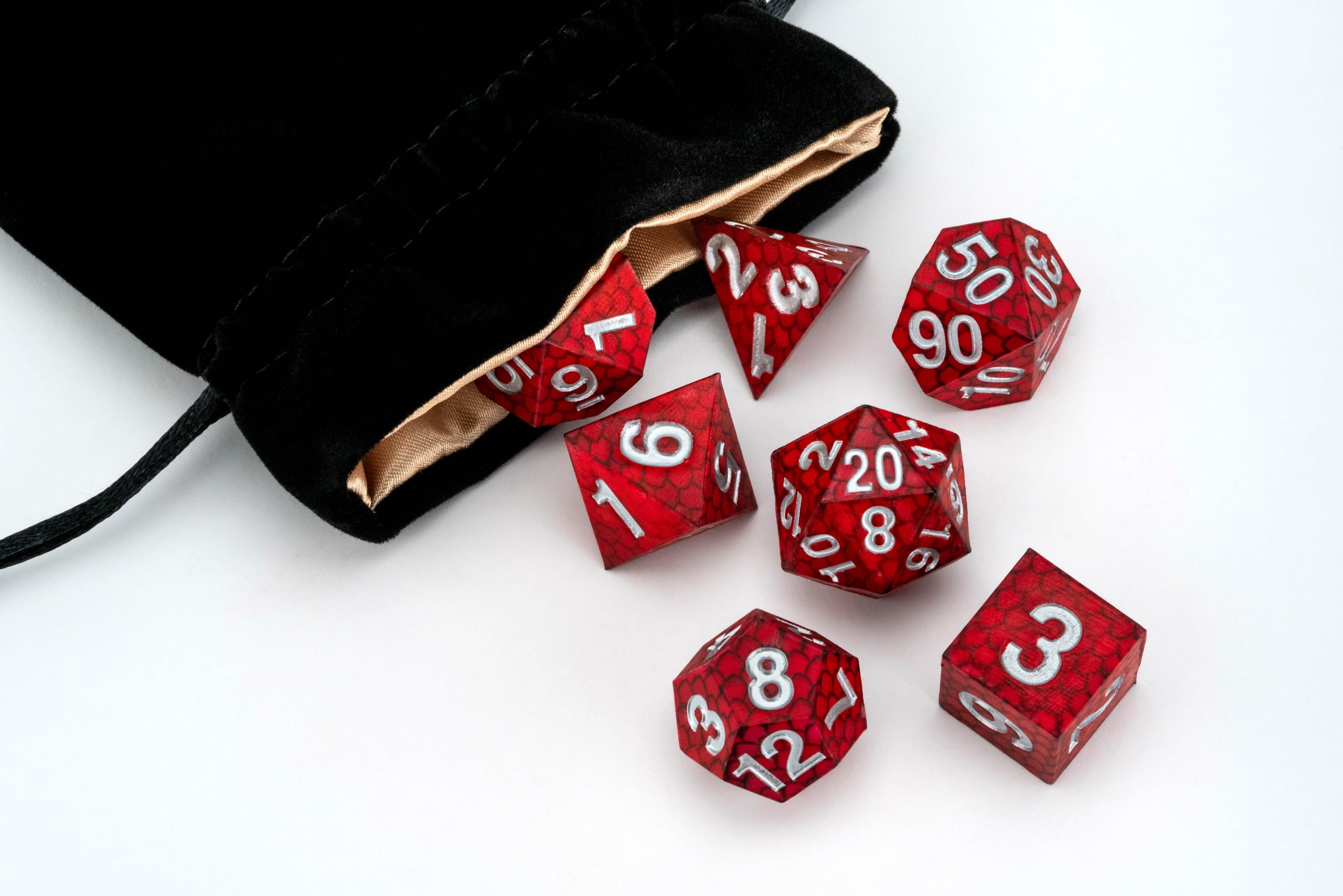 Metallic Dice Games Dragon Storm Red Dragon Scales Silicone Dice Set 5