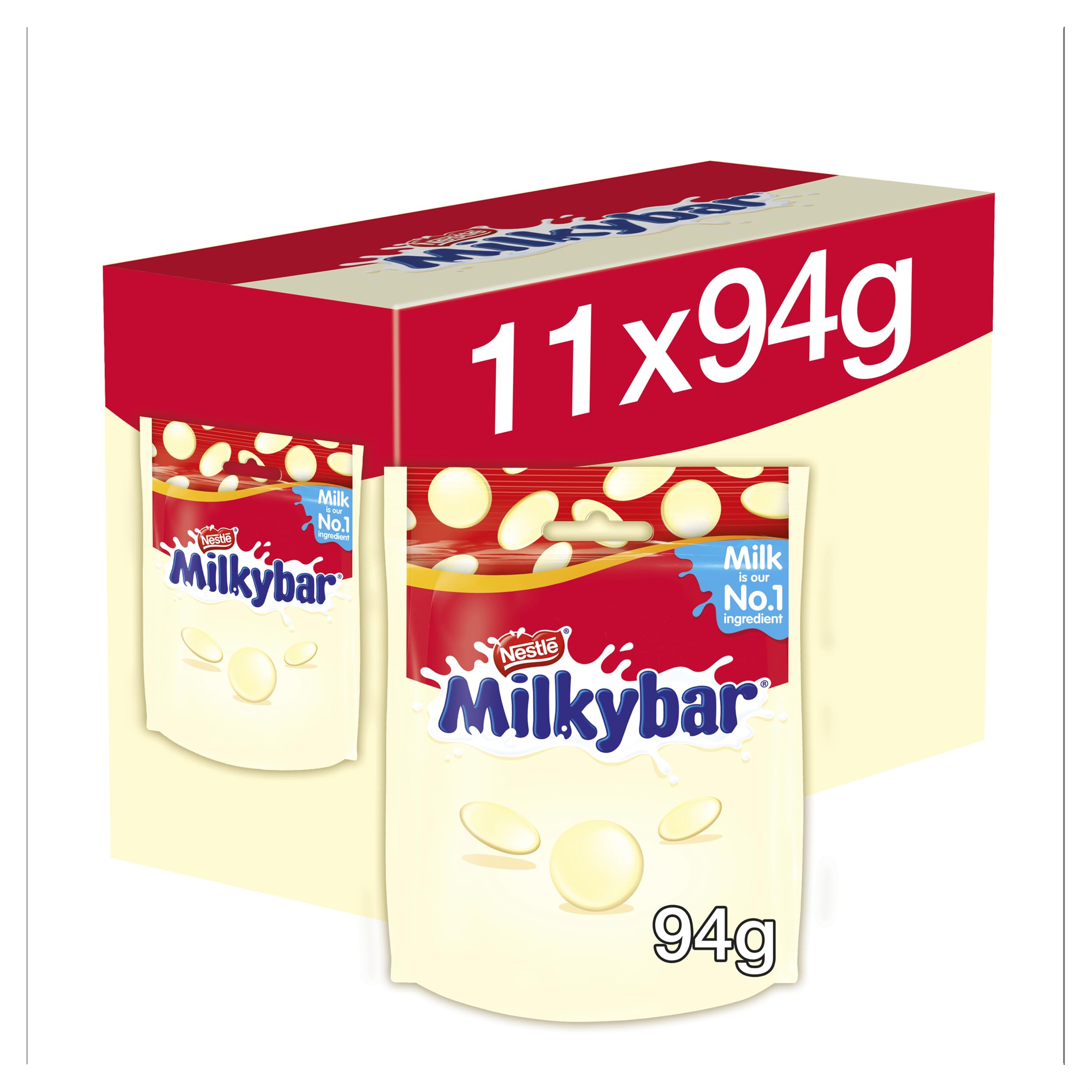 Milkybar White Chocolate Giant Buttons Sharing Pouch 94g (Pack of 11) 6