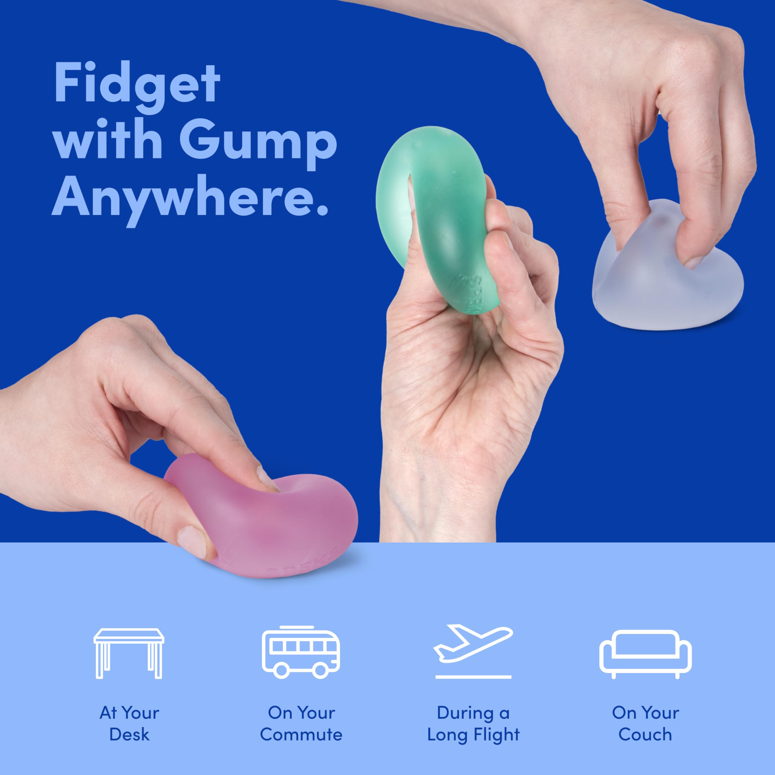 Speks Gump Stress Balls - Silky Soft Memory Gel Squishy Fidget Toy for Adults and Teens 14+ 4