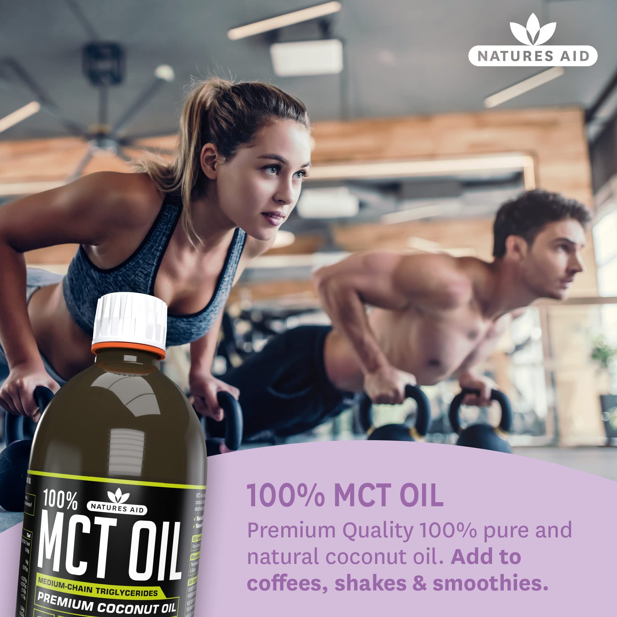 Natures Aid 100% MCT Oil 500ml - Premium Coconut MCT - Keto Friendly - Vegan, Non-GMO, Gluten-Free 4