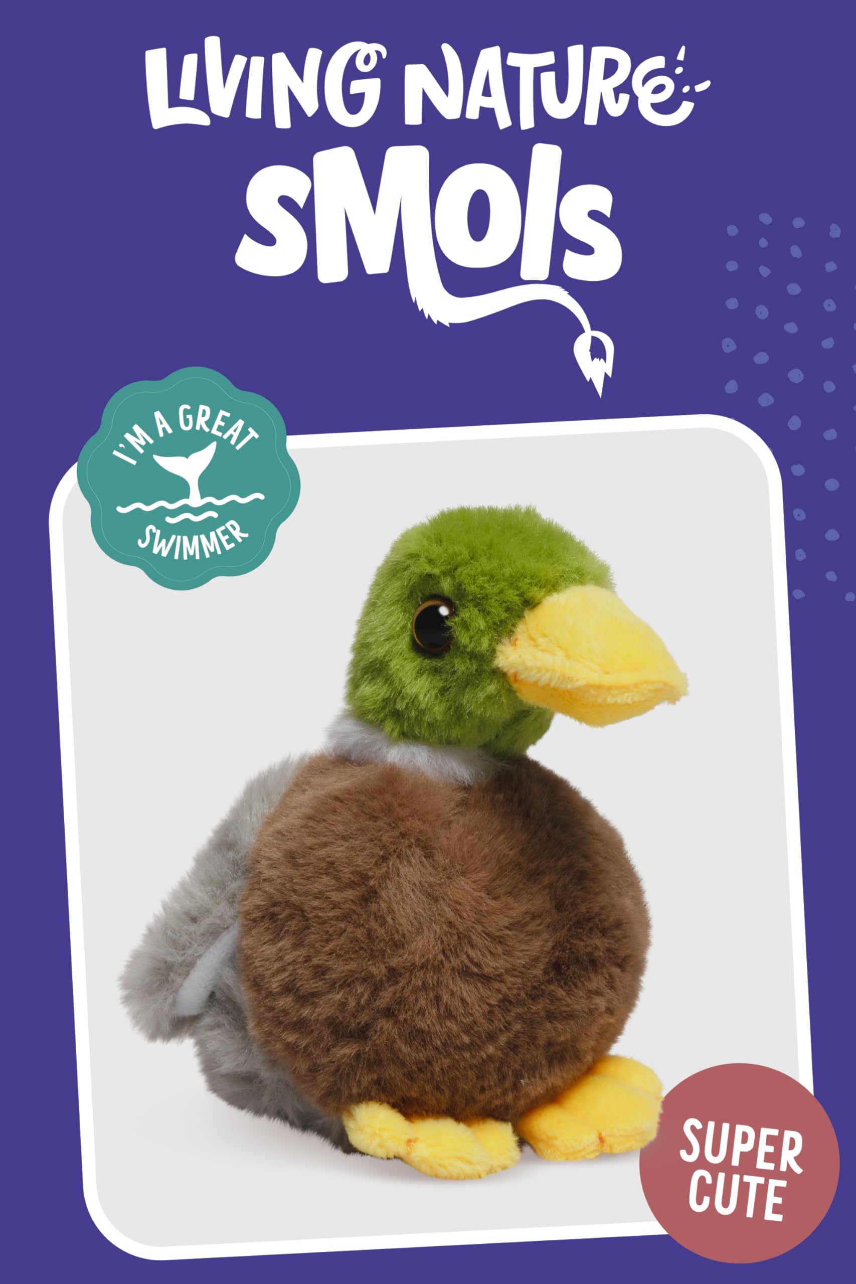 Living Nature SMOLS Mallard Duck Plush Toy | Soft Stuffed Animal | 130mm