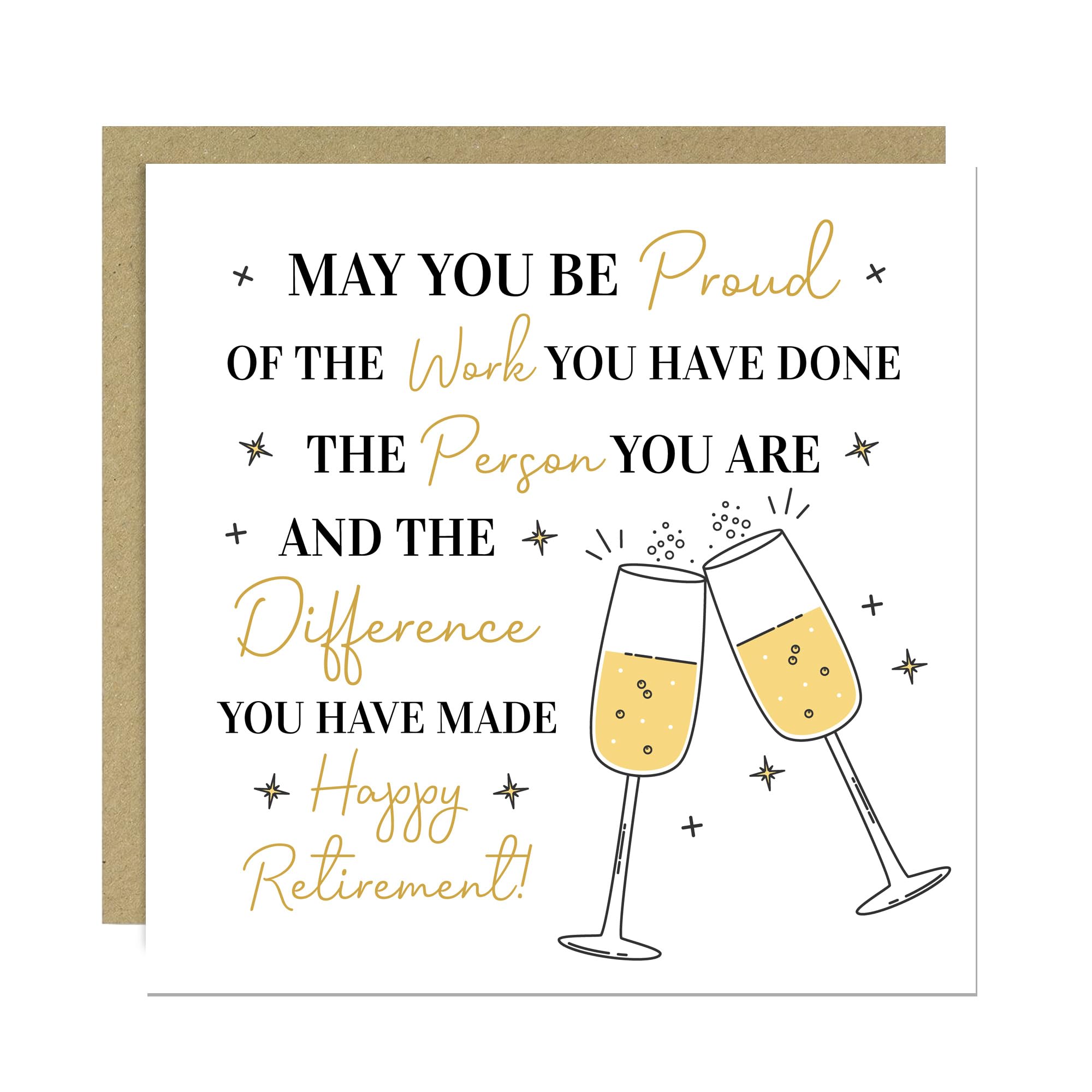 RED OCEAN Handmade Retirement Card 145x145mm with Kraft Envelope | Blank Inside | Made in England