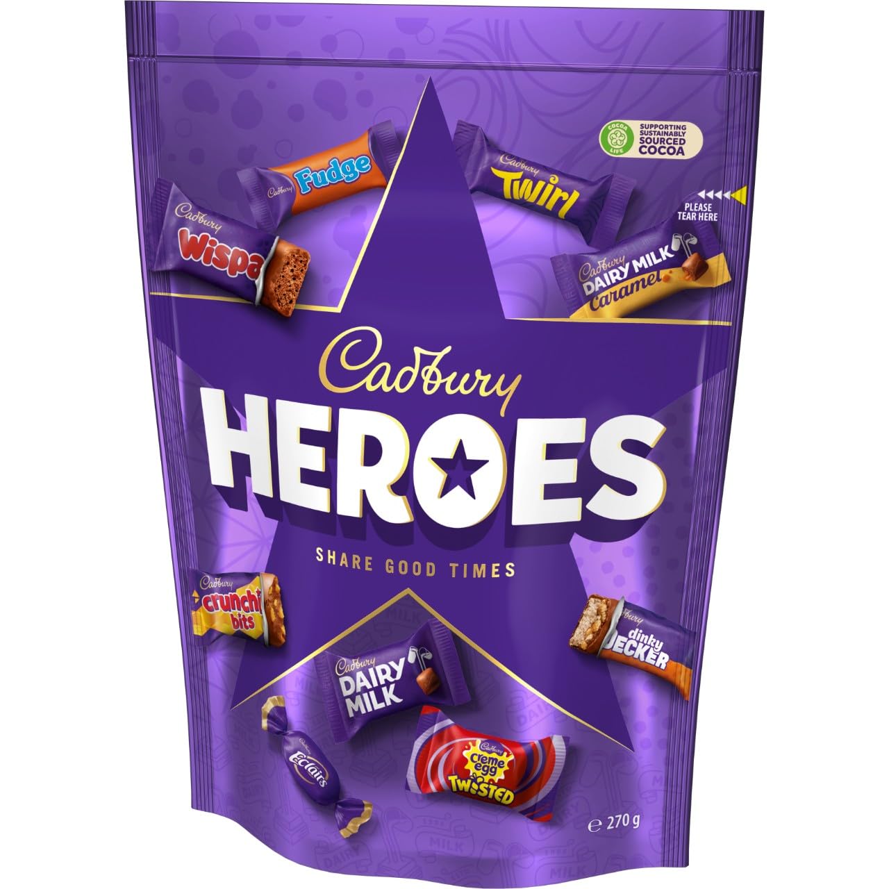 Cadbury Heroes Assorted Miniature Chocolates - 270g Sharing Pouch 4