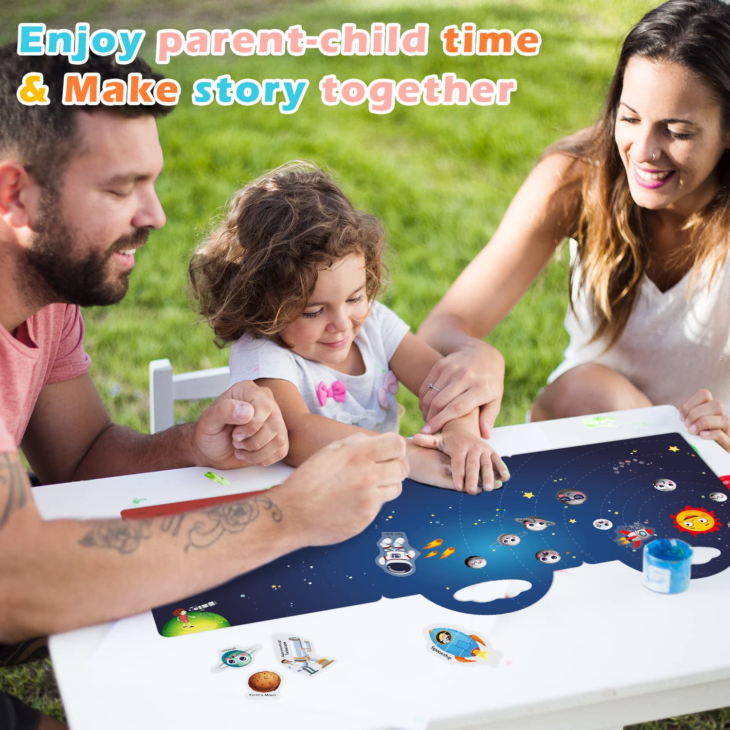 GUYUCOM 4 Pack Reusable Sticker Books - Educational DIY Toys for Kids Ages 1-8 3