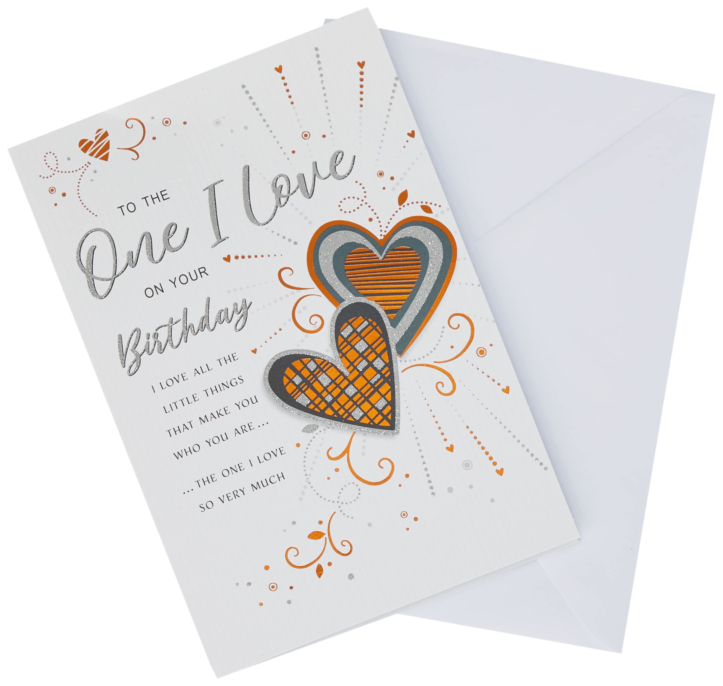 Piccadilly Greetings Regal Publishing C80751 Modern Birthday Card | One I Love | Grey | 9 x 6 inches