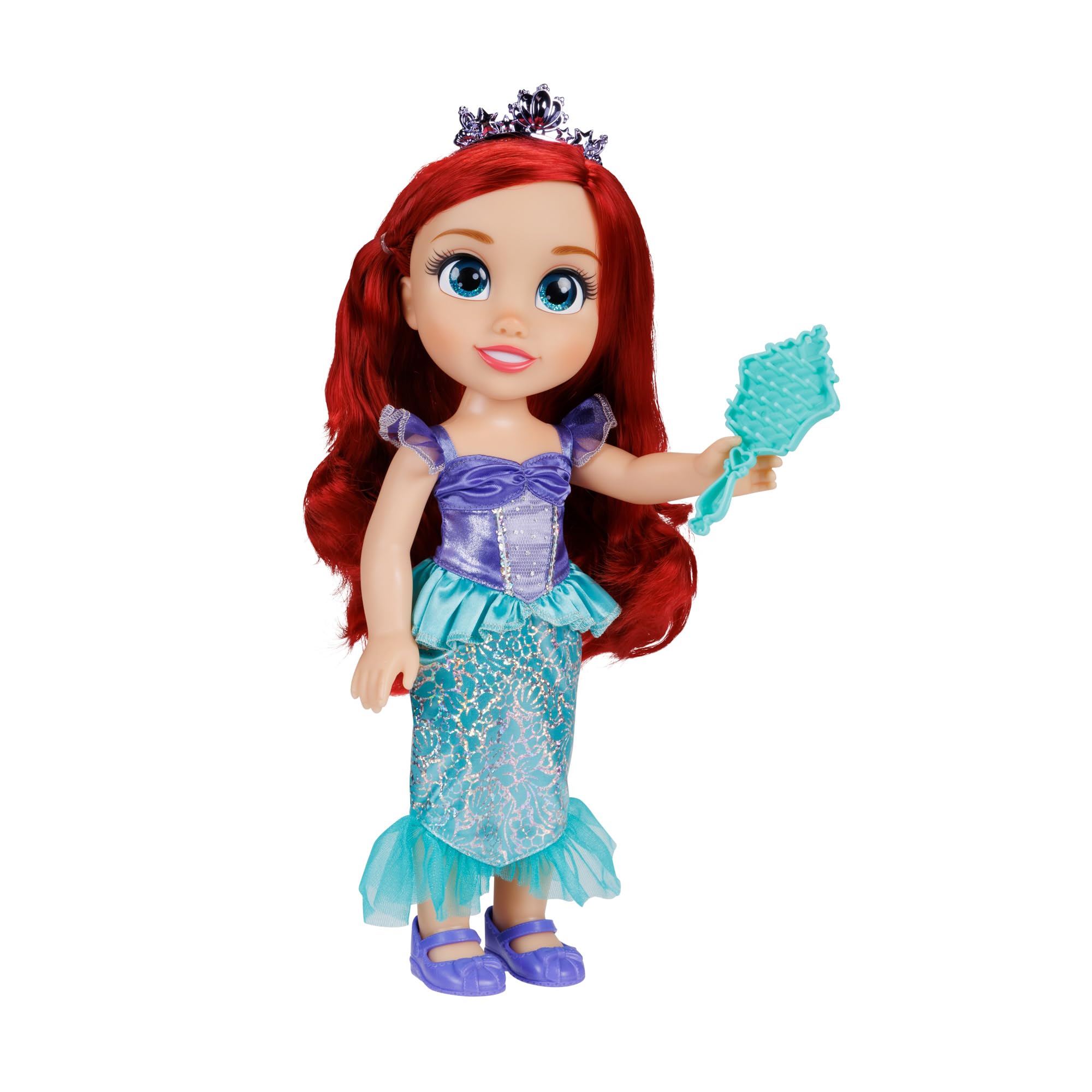 Disney Princess Ariel Doll - 14" Shimmery Holofoil Dress & Articulated Pose, Ages 3+